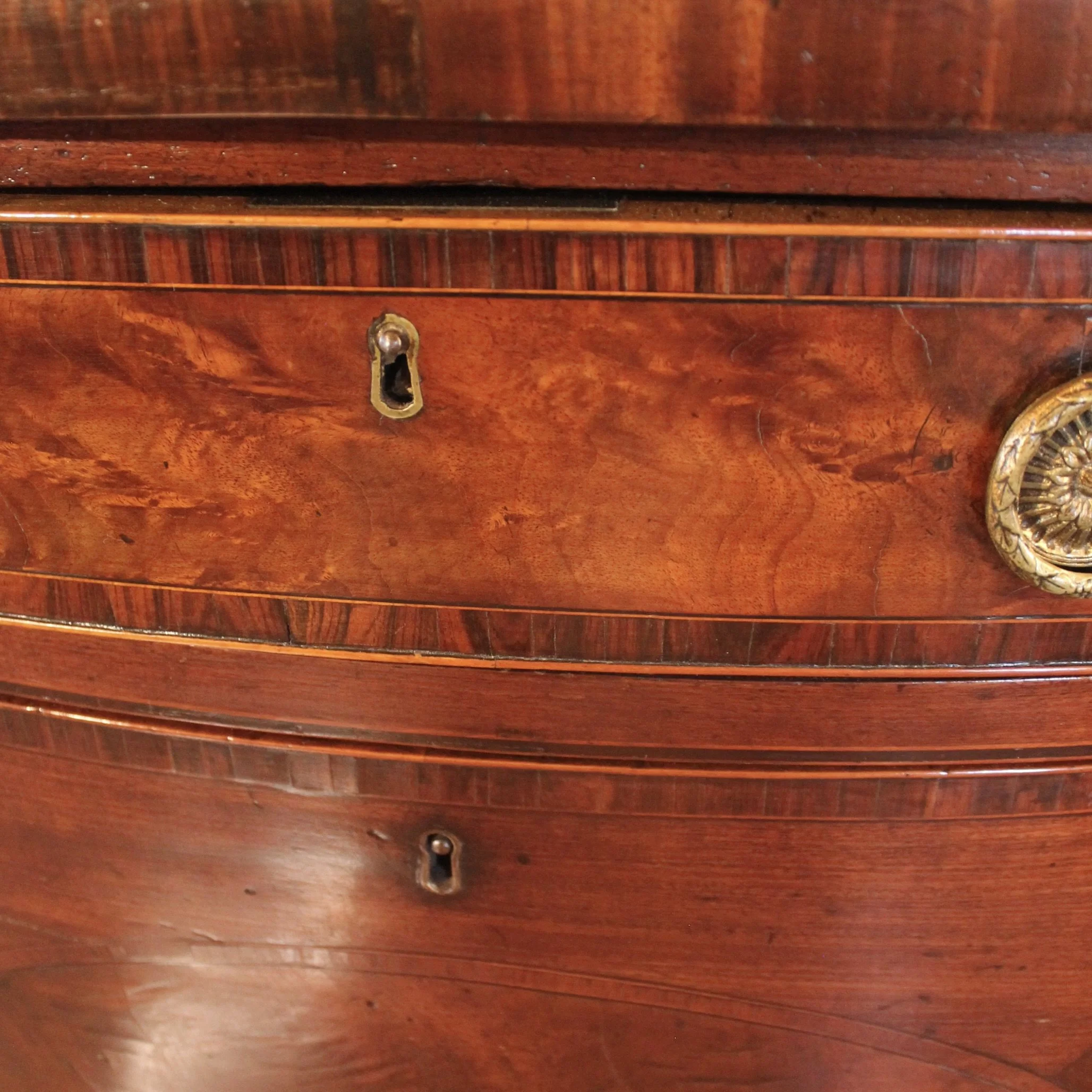 Large Georgian George III Inlaid Mahogany Sideboard