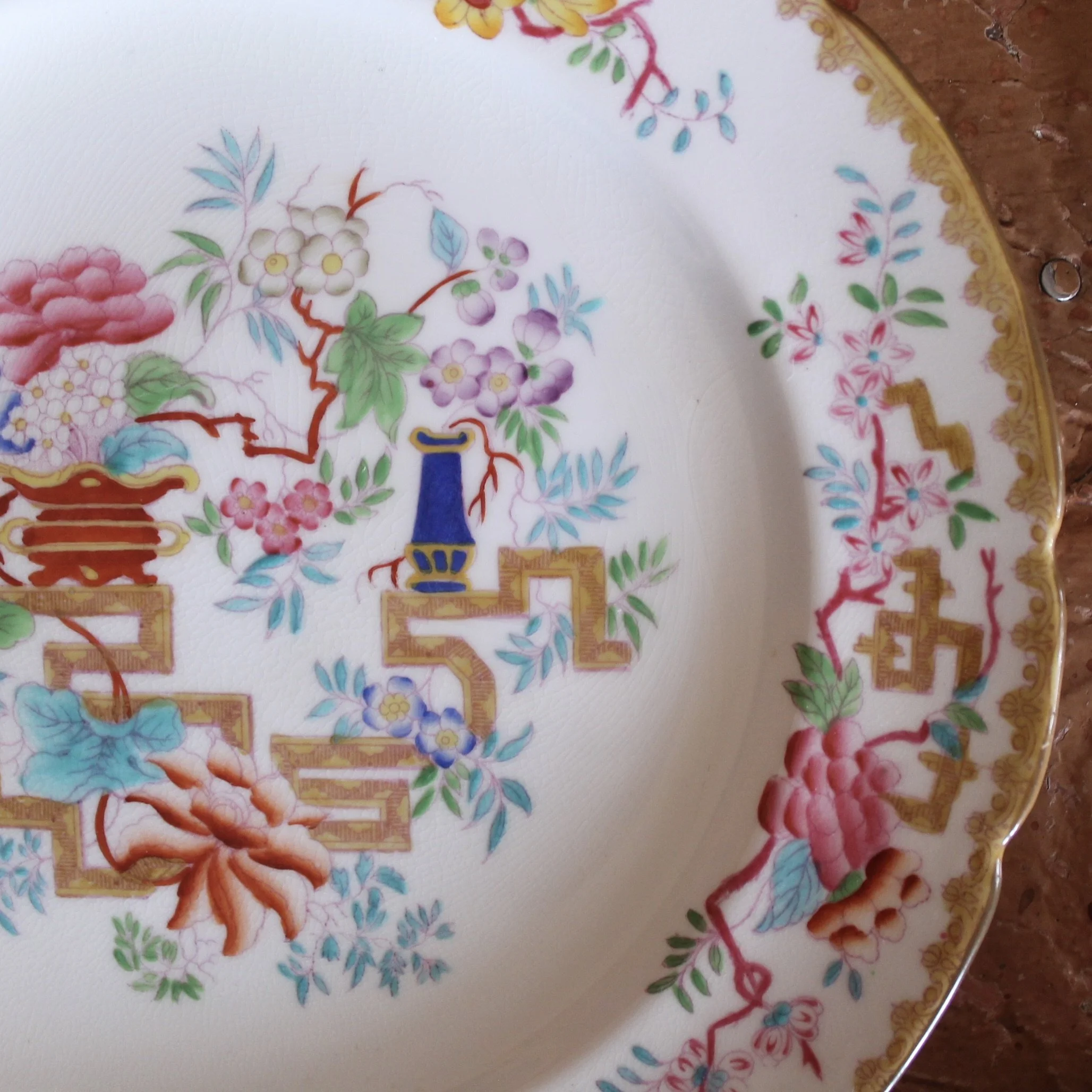 antique English ironstone China dinner set, Minton, Cauldon Ashworth