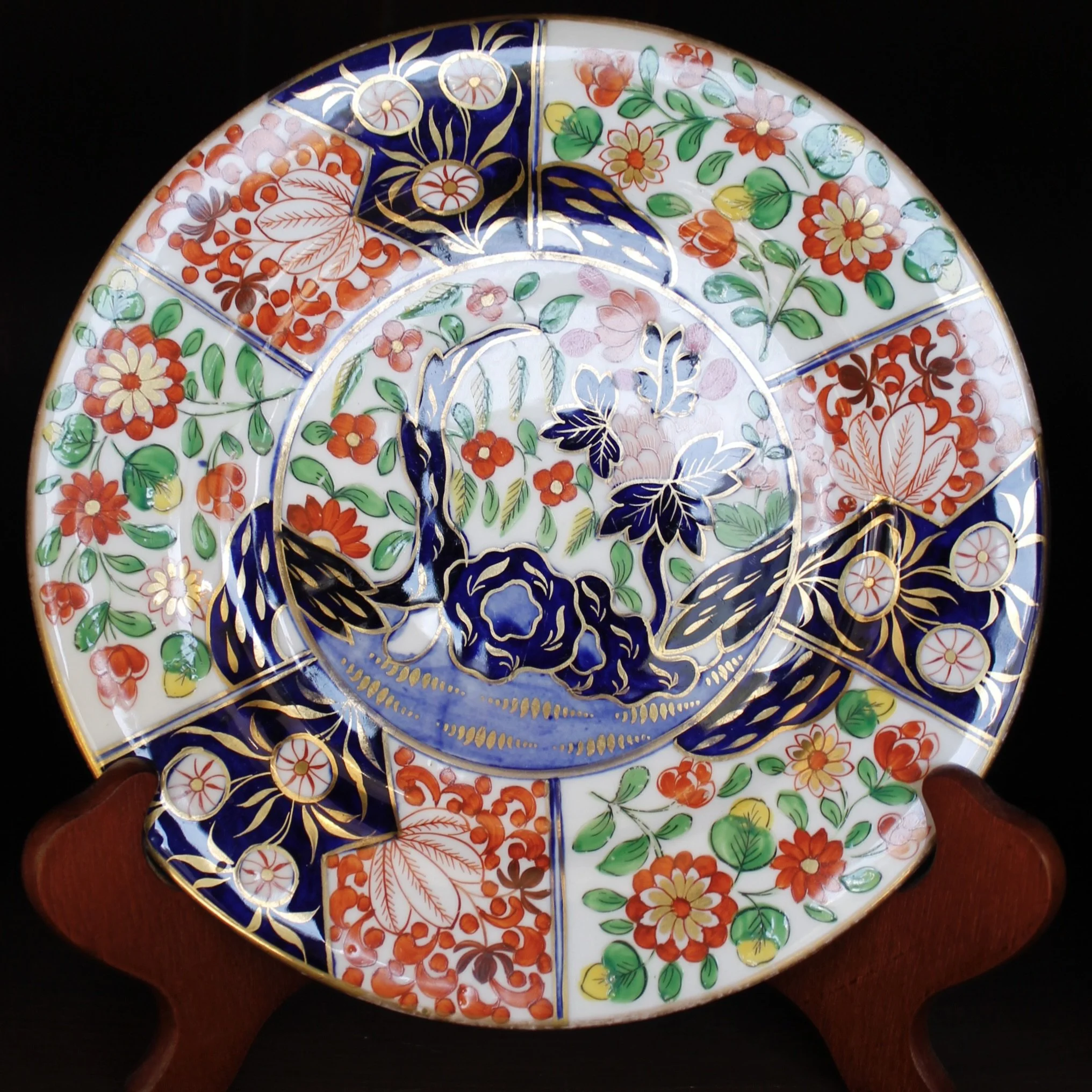 Coalport Gilt Imari Porcelain Plates "Rock and Tree" or "Money Tree" Pattern