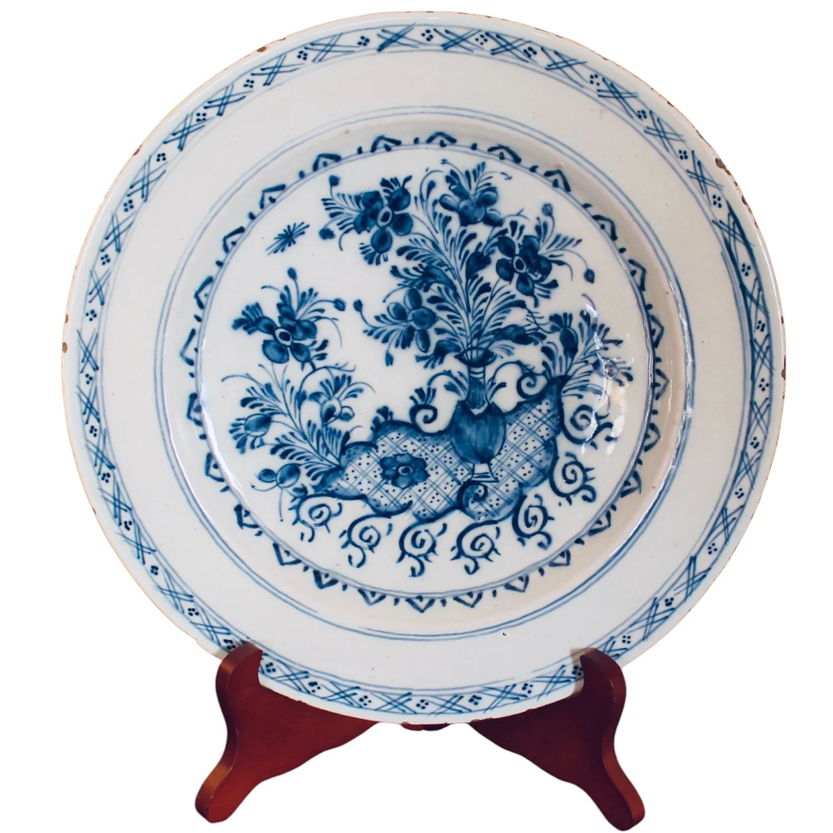 Large Delftware Rococo Blue and White Charger