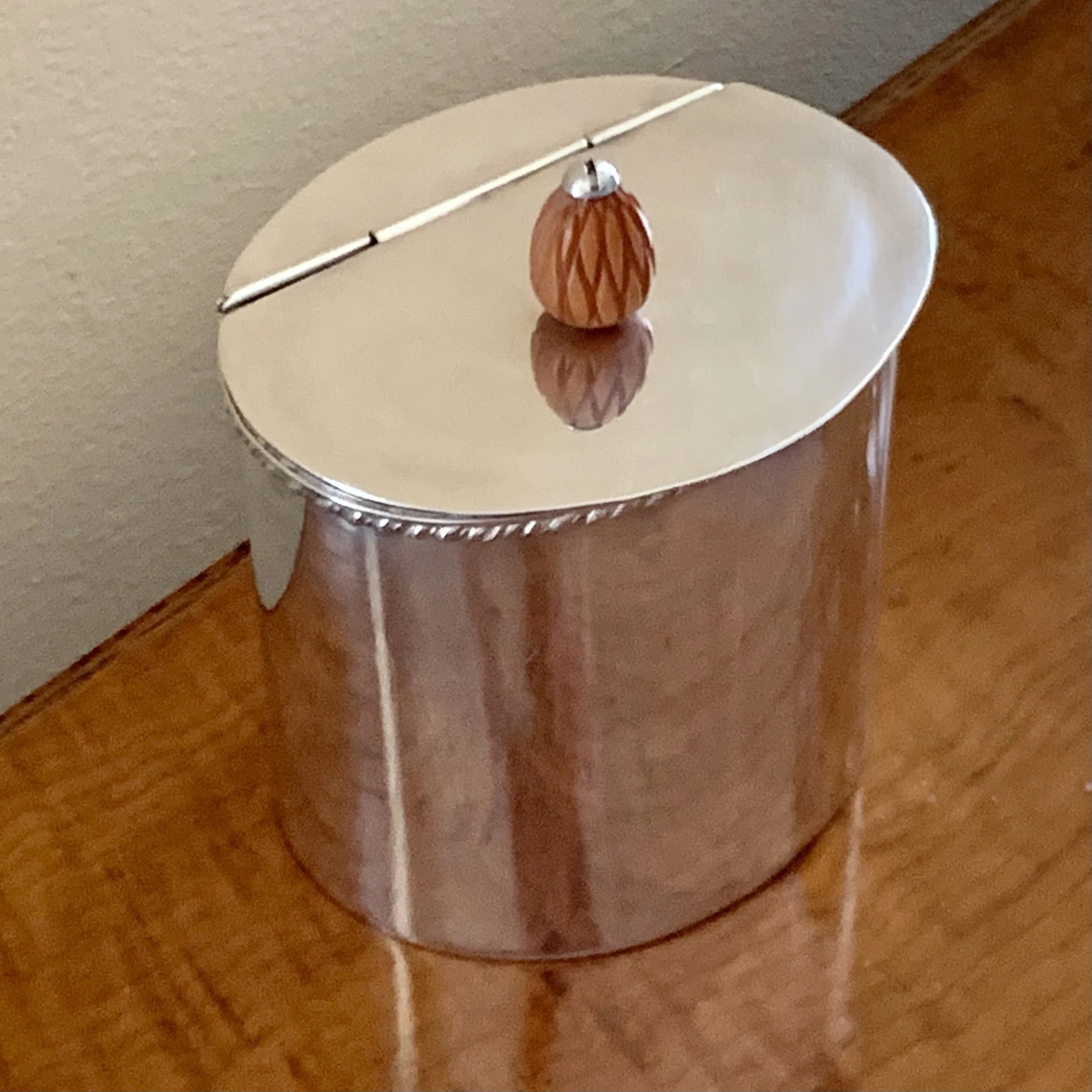 Oval Silver Plate Tea Caddy