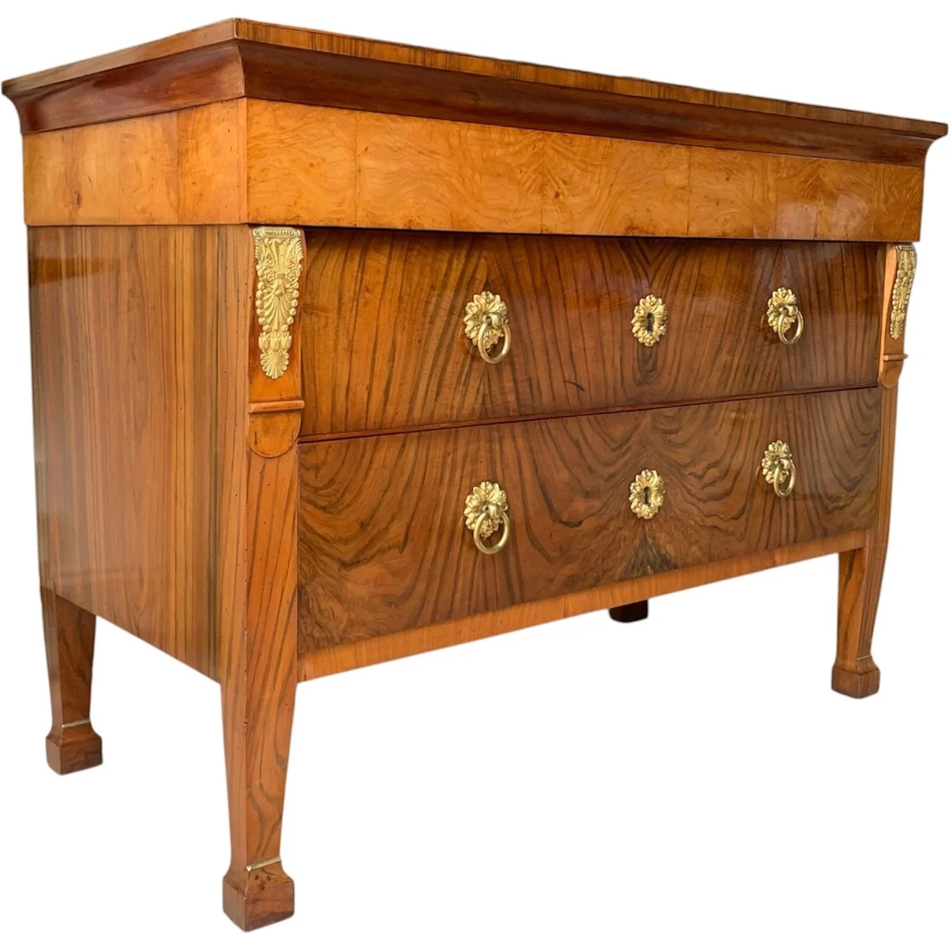 Italian Neoclassical Commode with Exceptional Brass Hardware