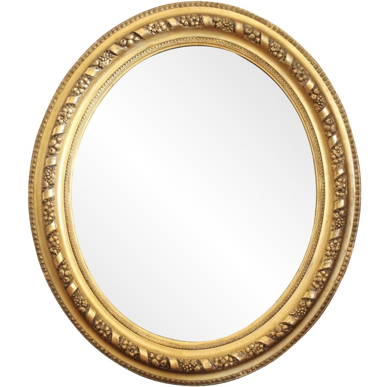 Oval Gilded Antique French Mirror