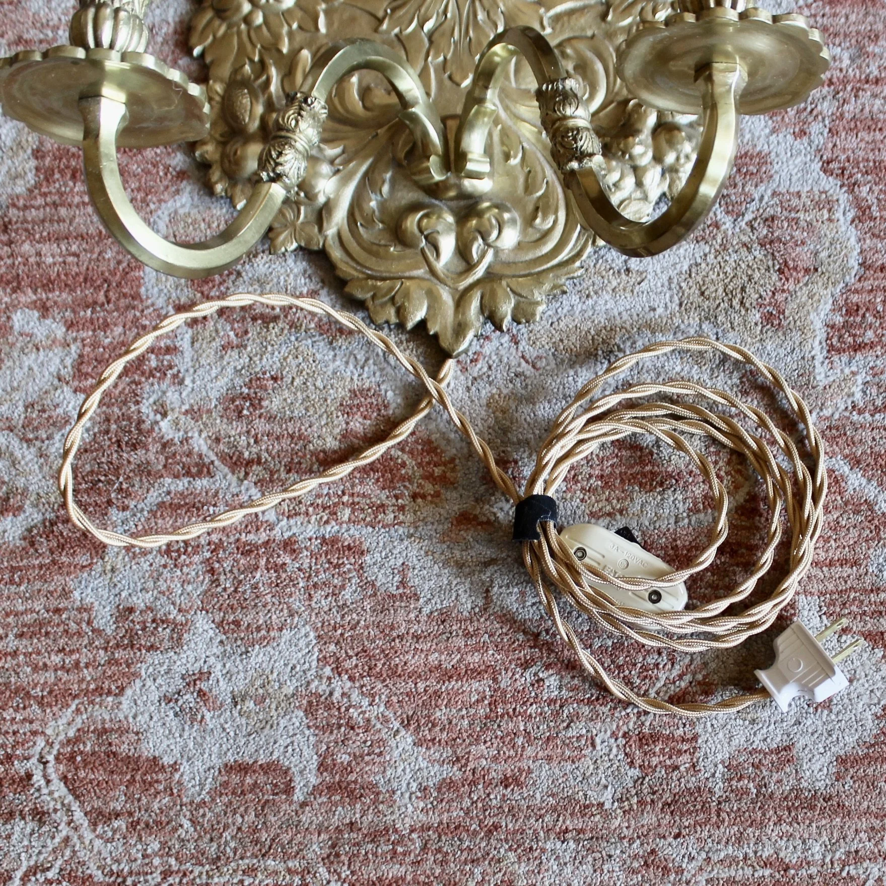 Continental Cast Brass Baroque Cartouche Sconce