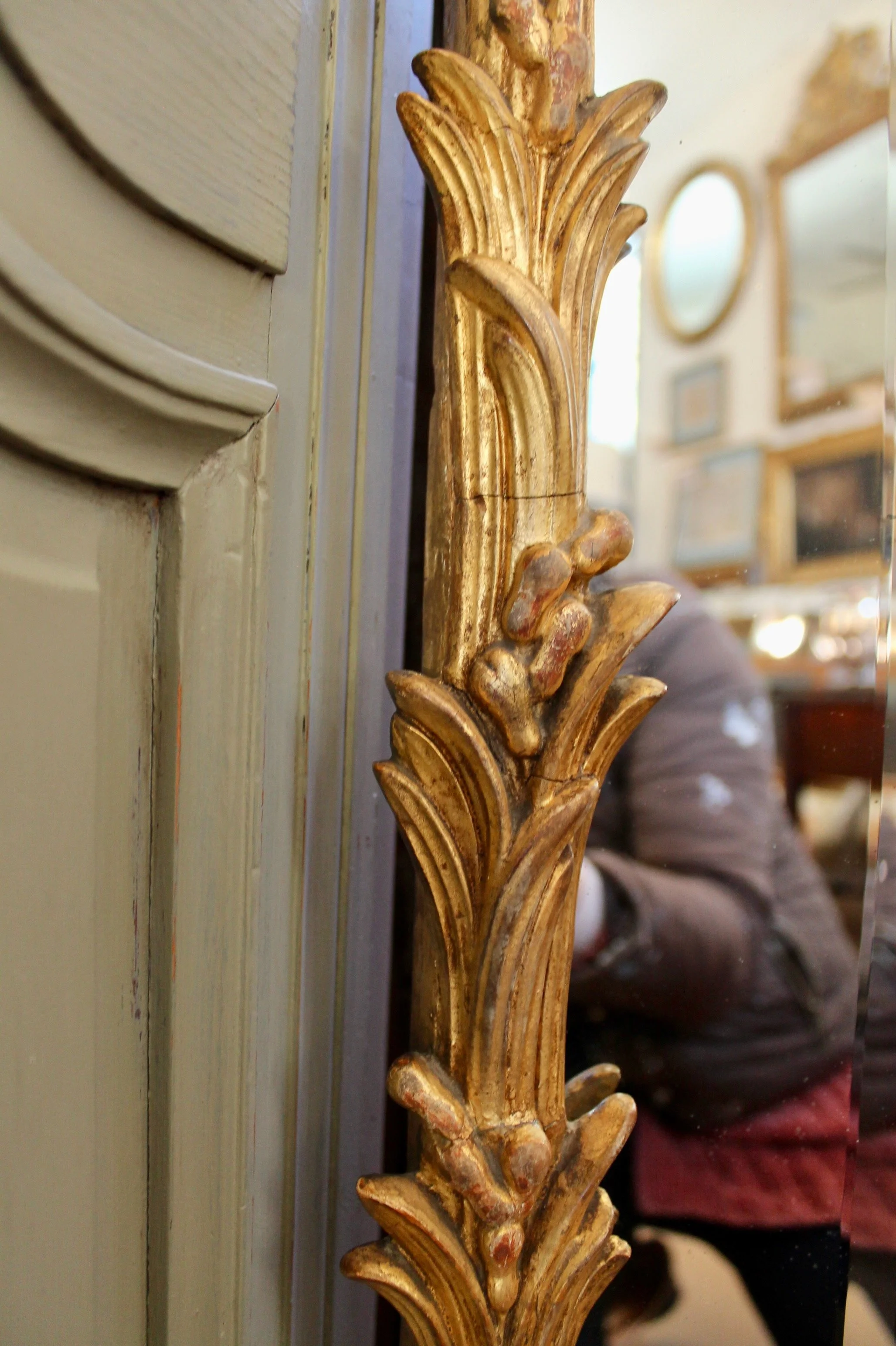 Large-French-Giltwood-Rococo-Carved-Mirror With Palm Fronds (5)