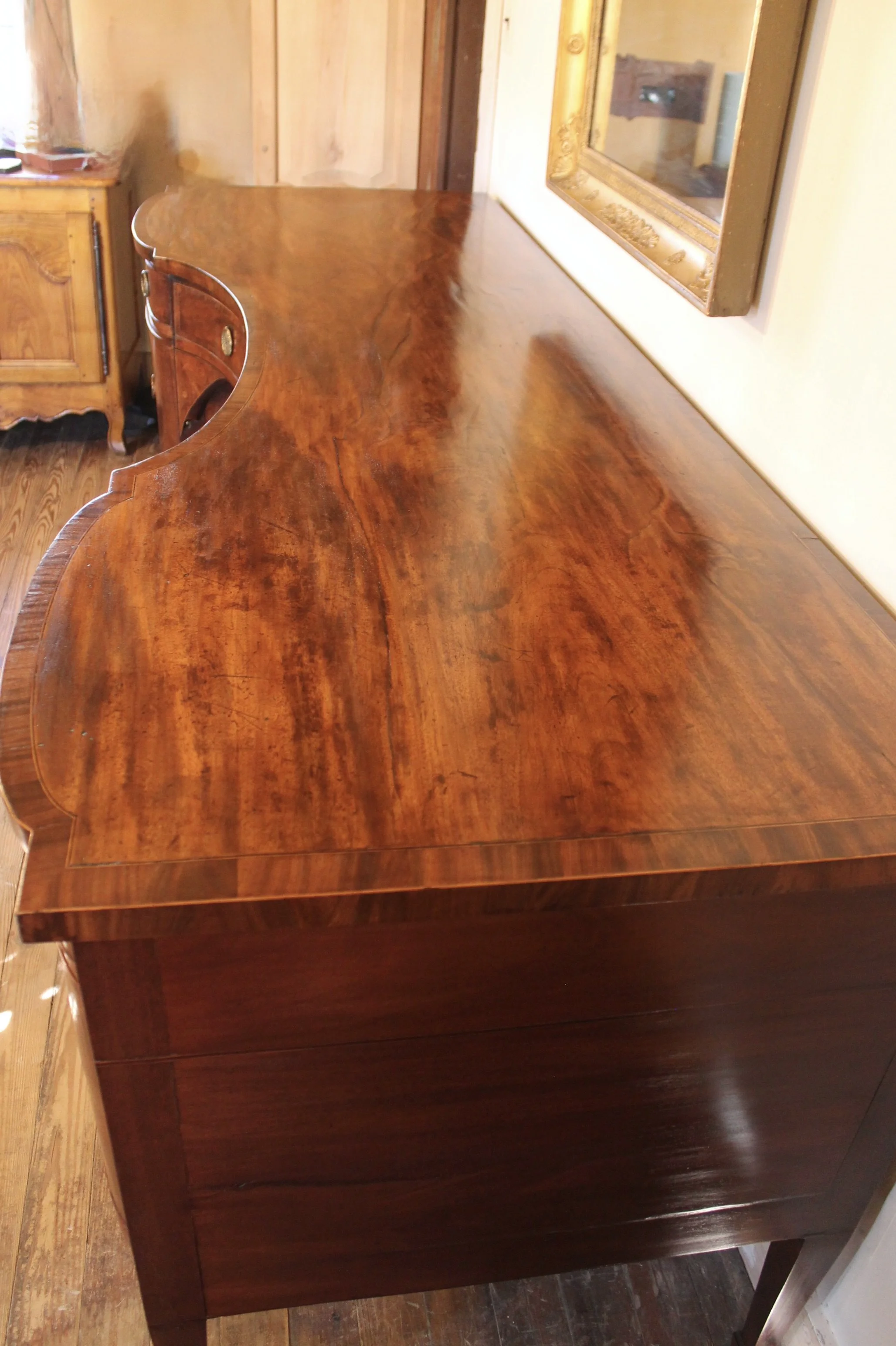Large Georgian George III Inlaid Mahogany Sideboard