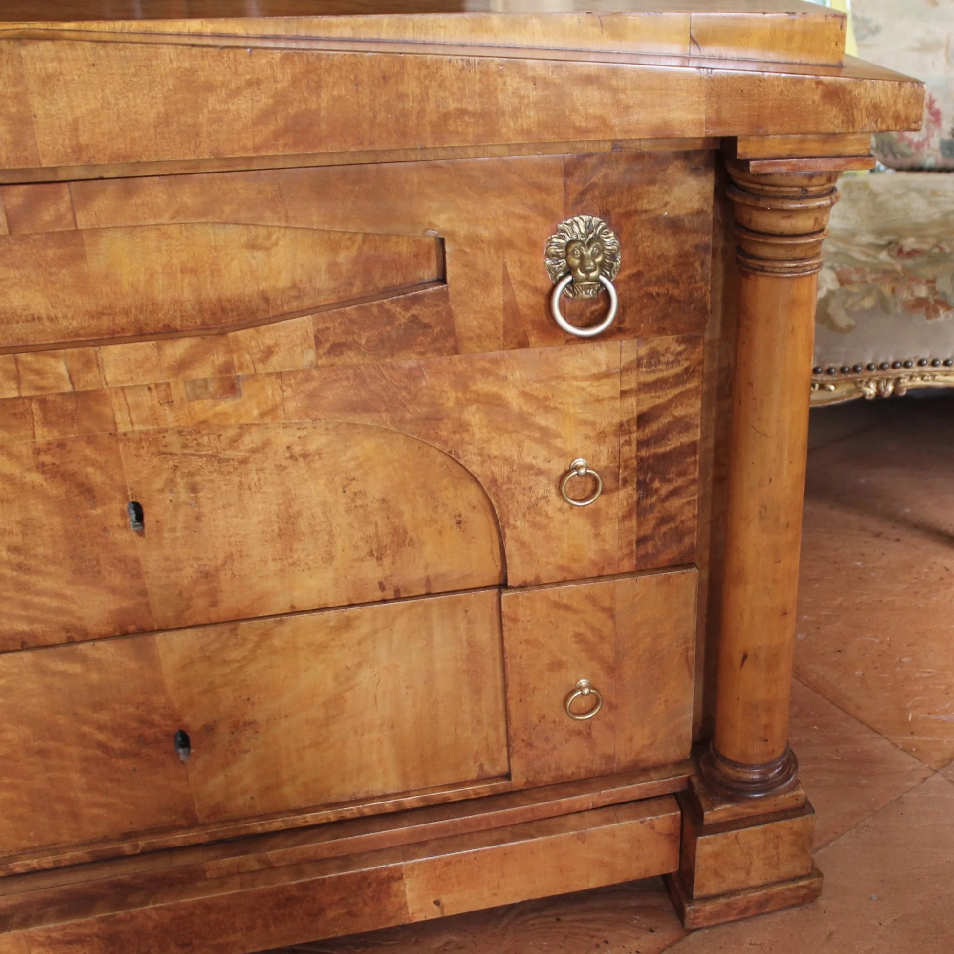 Biedermeier Birch Commode / Chest of Drawers