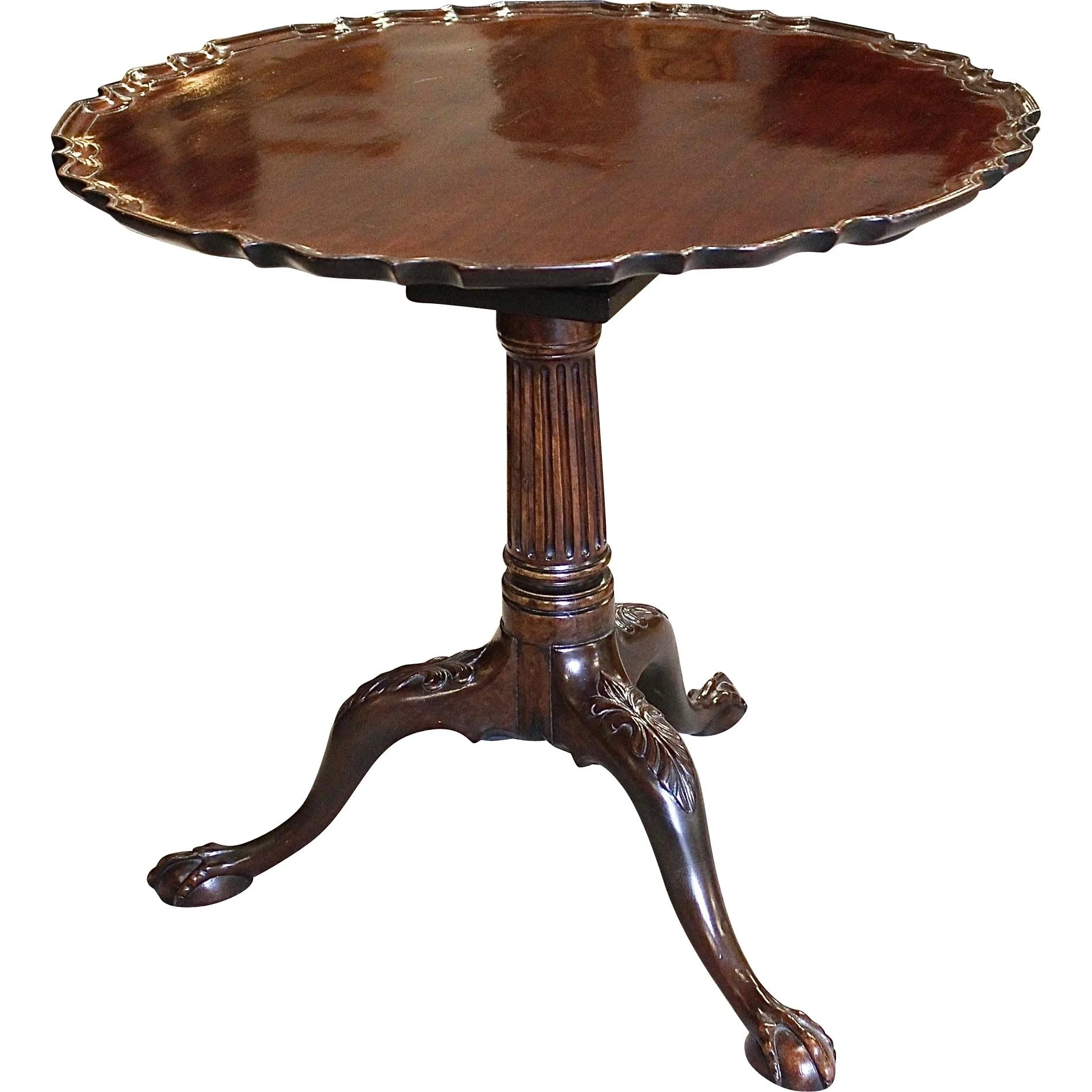 George II English Pie Crust Tilt Top Tea Table - 18th Century