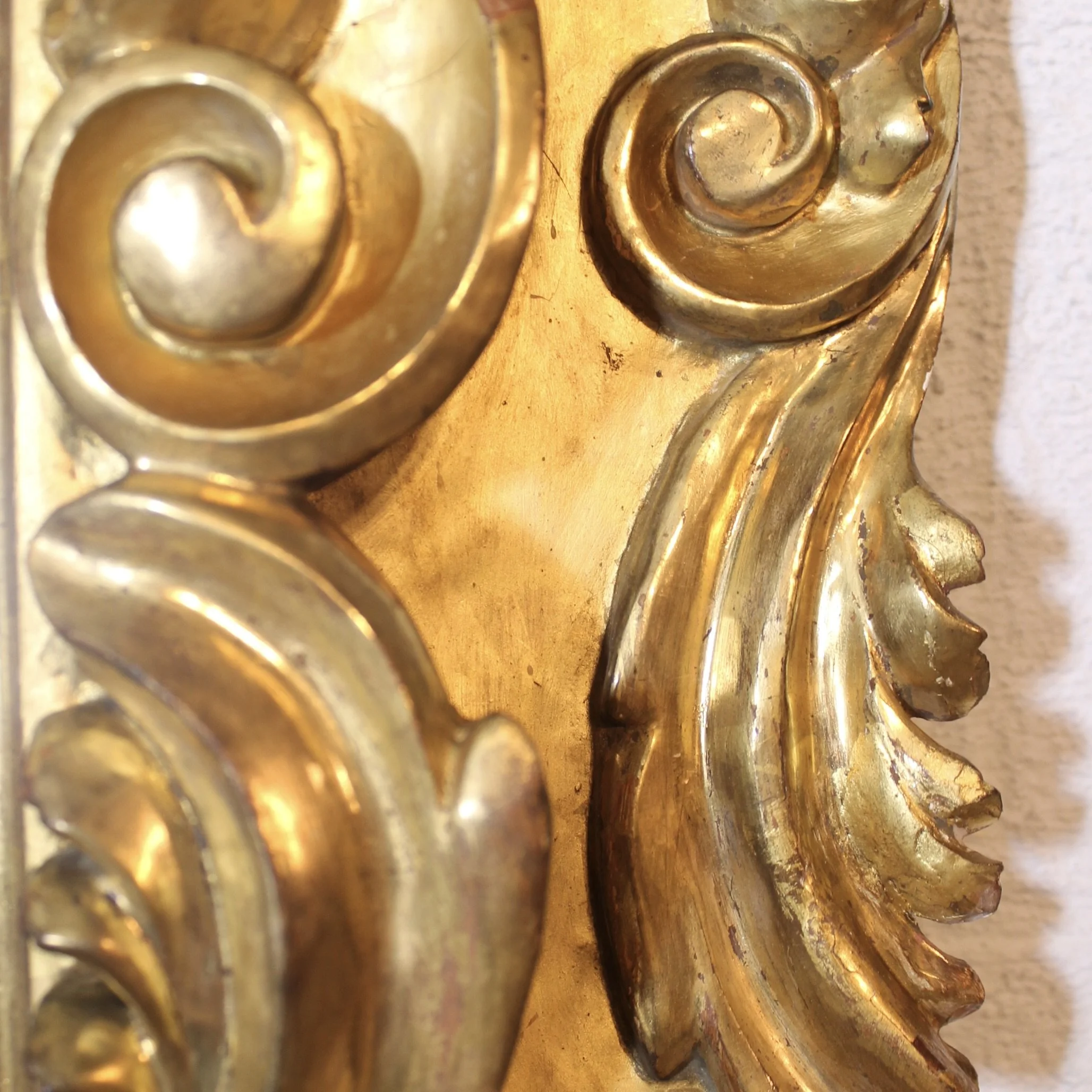 Large Gilt Large Gilt Wood Baroque Spanish Italian Mirror Baroque Mirror