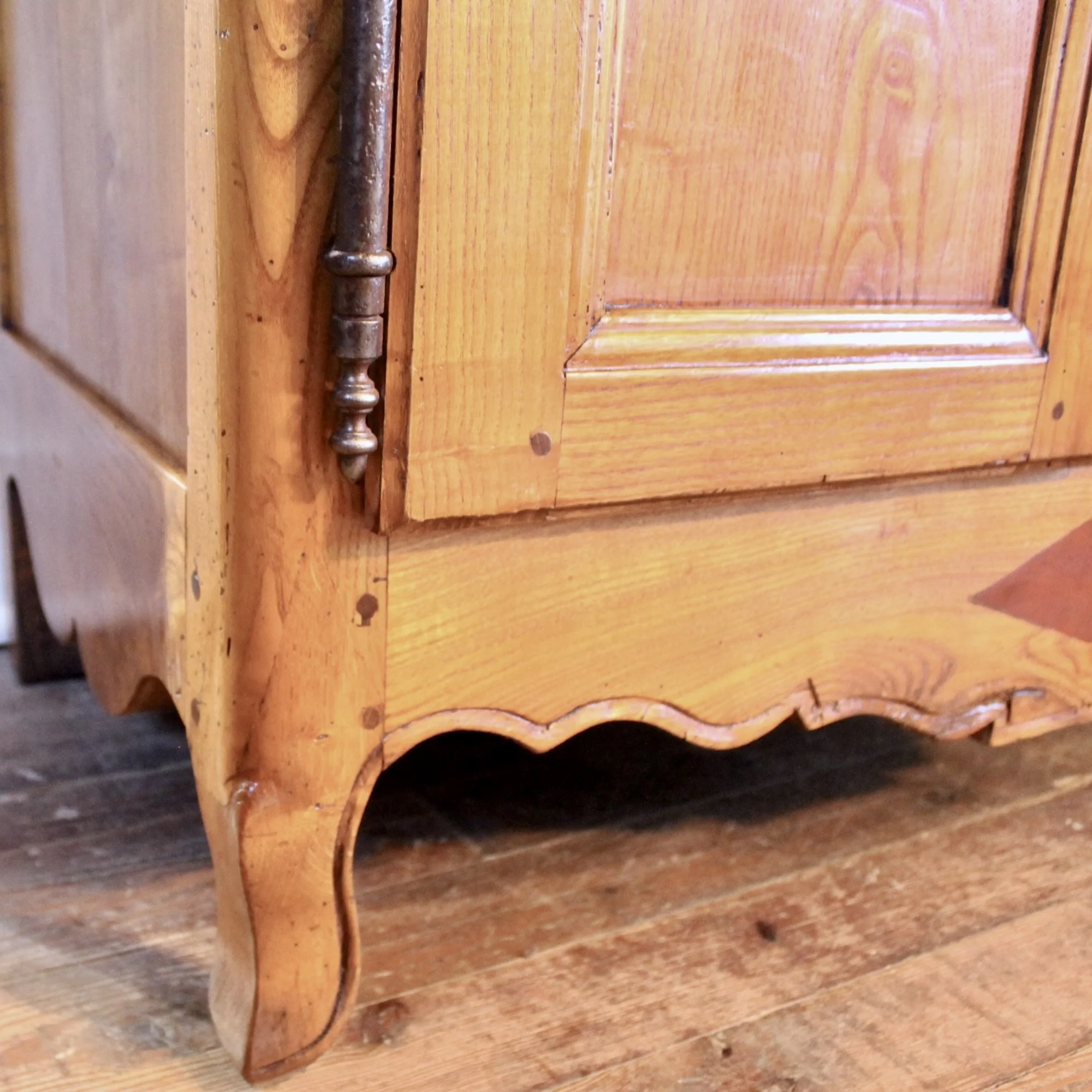 Small French Provincial Louis XV Elm Cabinet, 19th Century