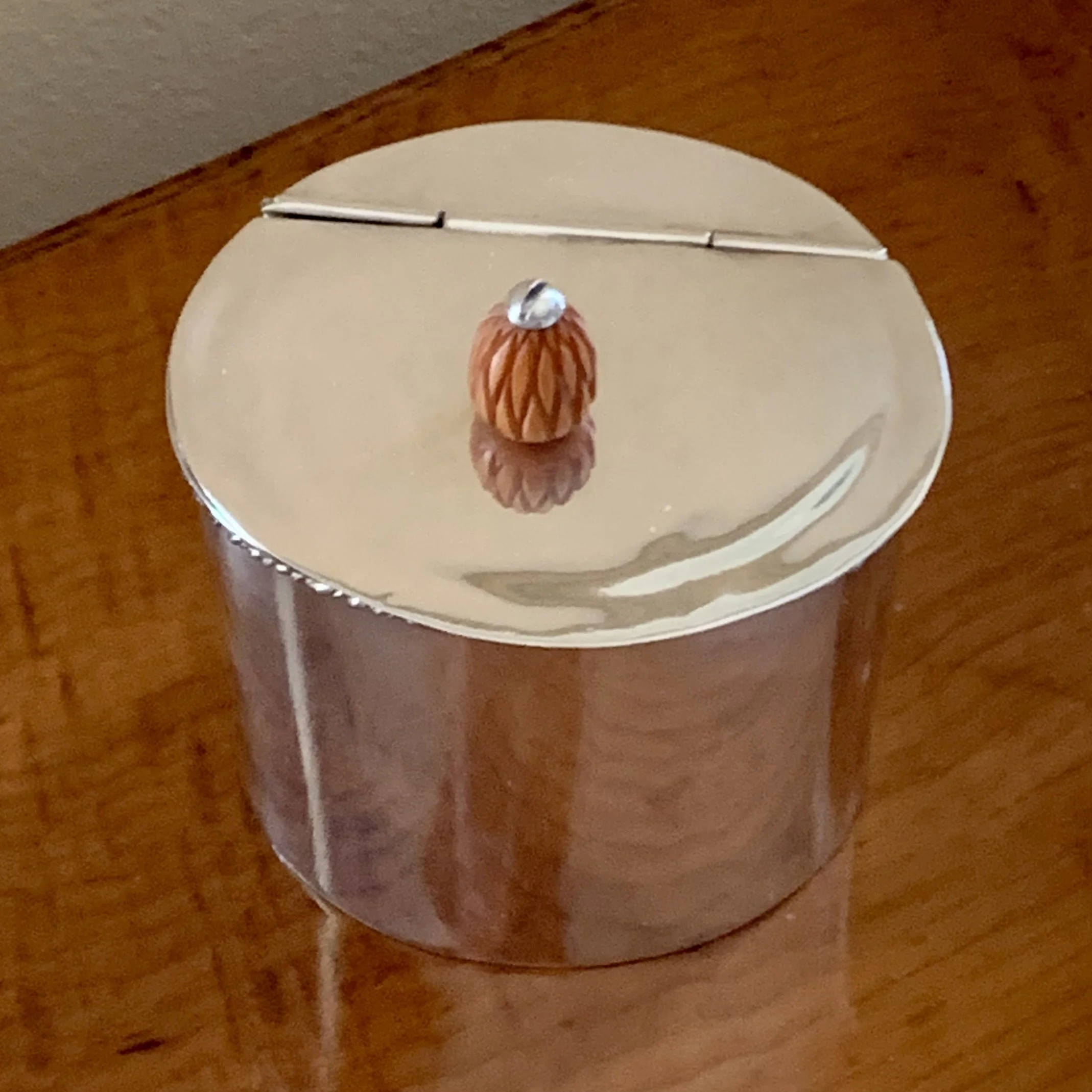 Oval Silver Plate Tea Caddy