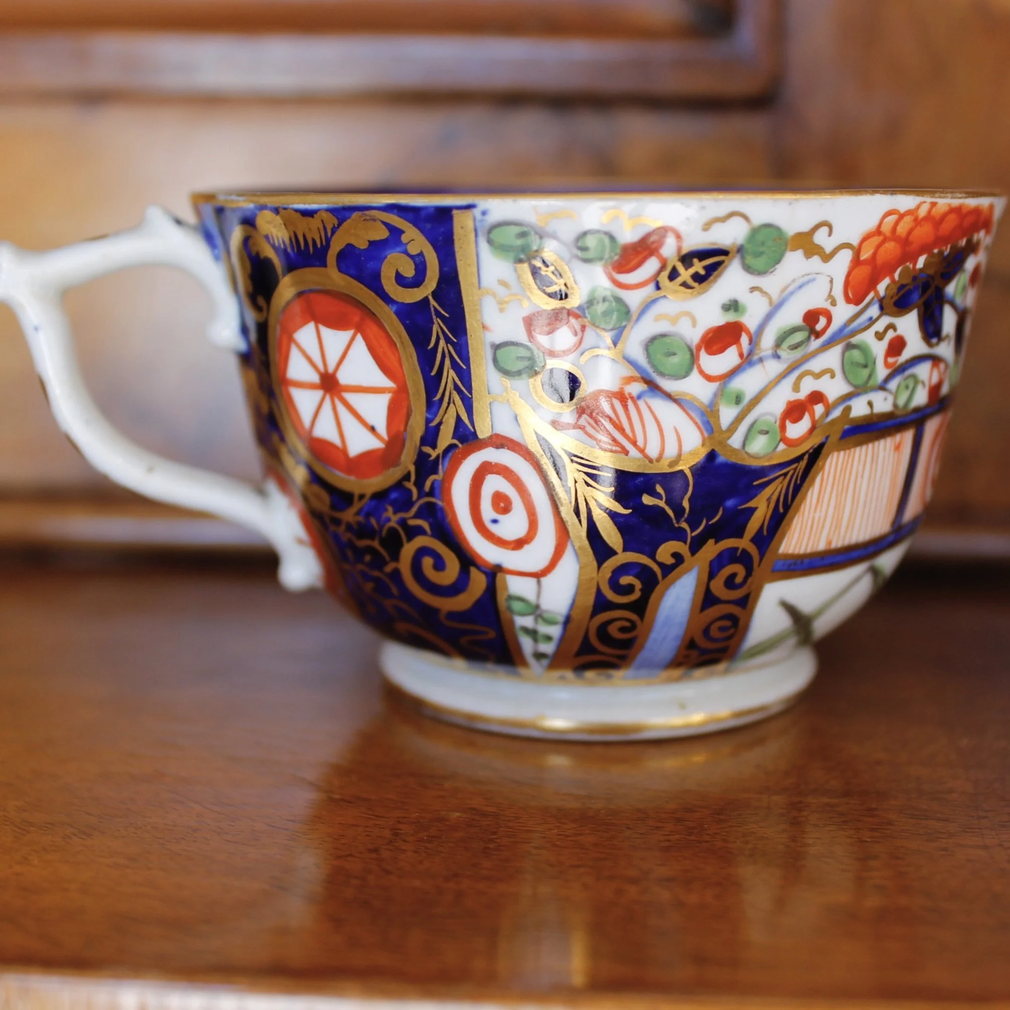 Derby Early 19th Century Gilt Imari Porcelain Cup and Saucer