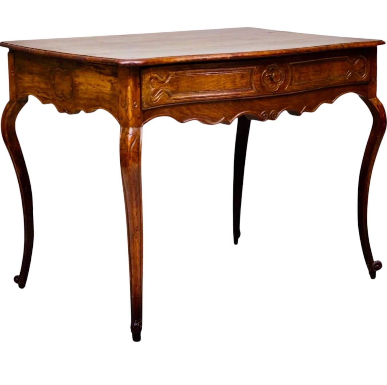 French-Provincial-Louis-XV-Period-Carved-Walnut-Writing-Table-Side-Table