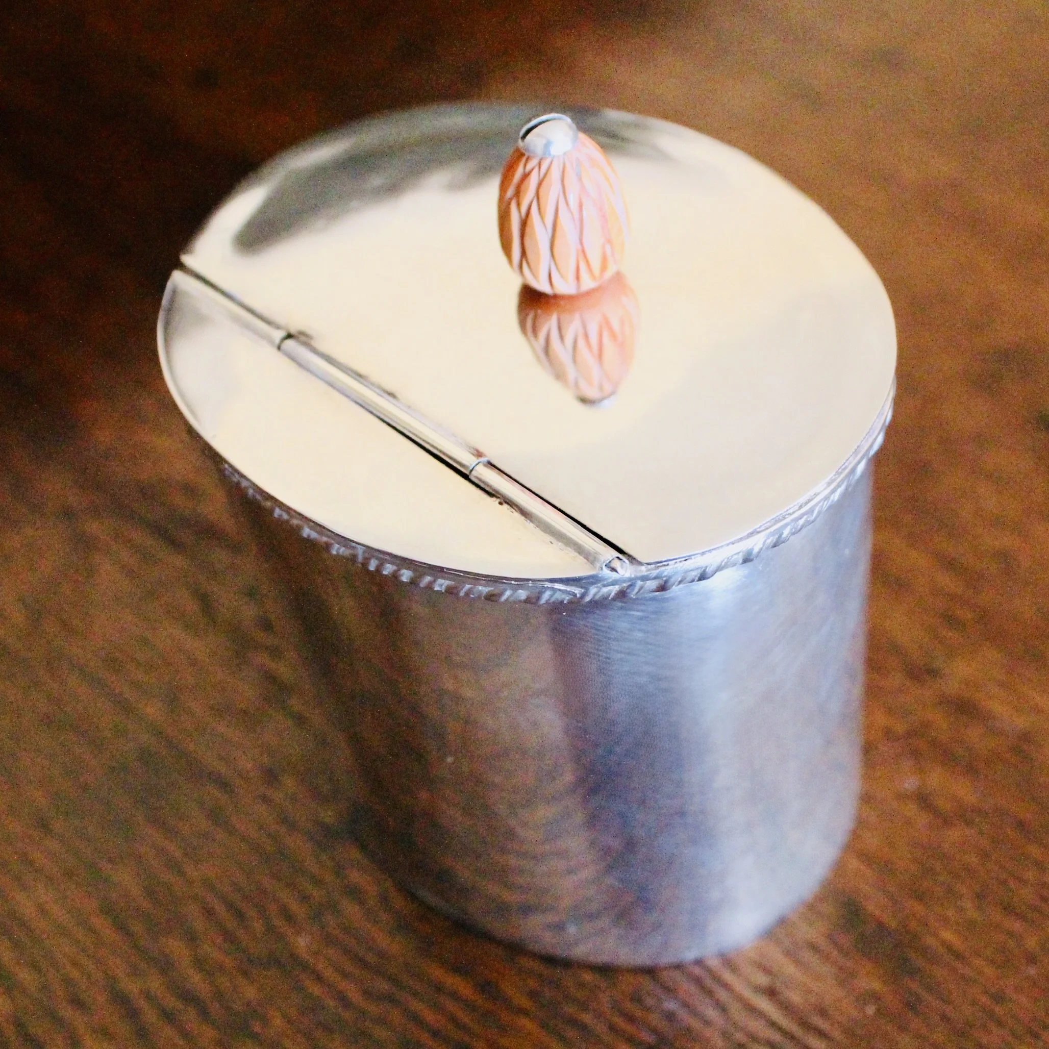 Oval Silver Plate Tea Caddy