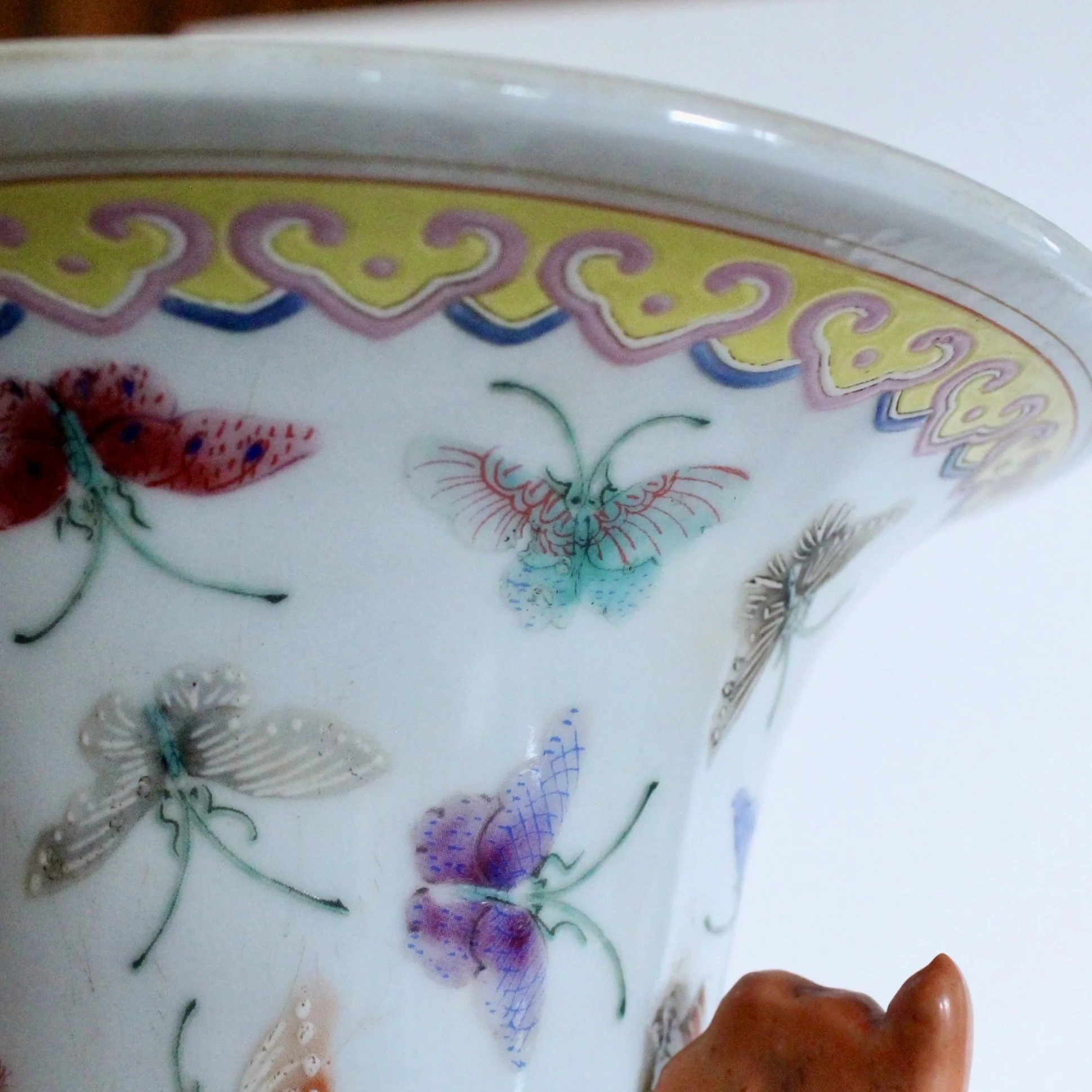 Pair of Large Chinese Thousand Butterfly Pattern Vases