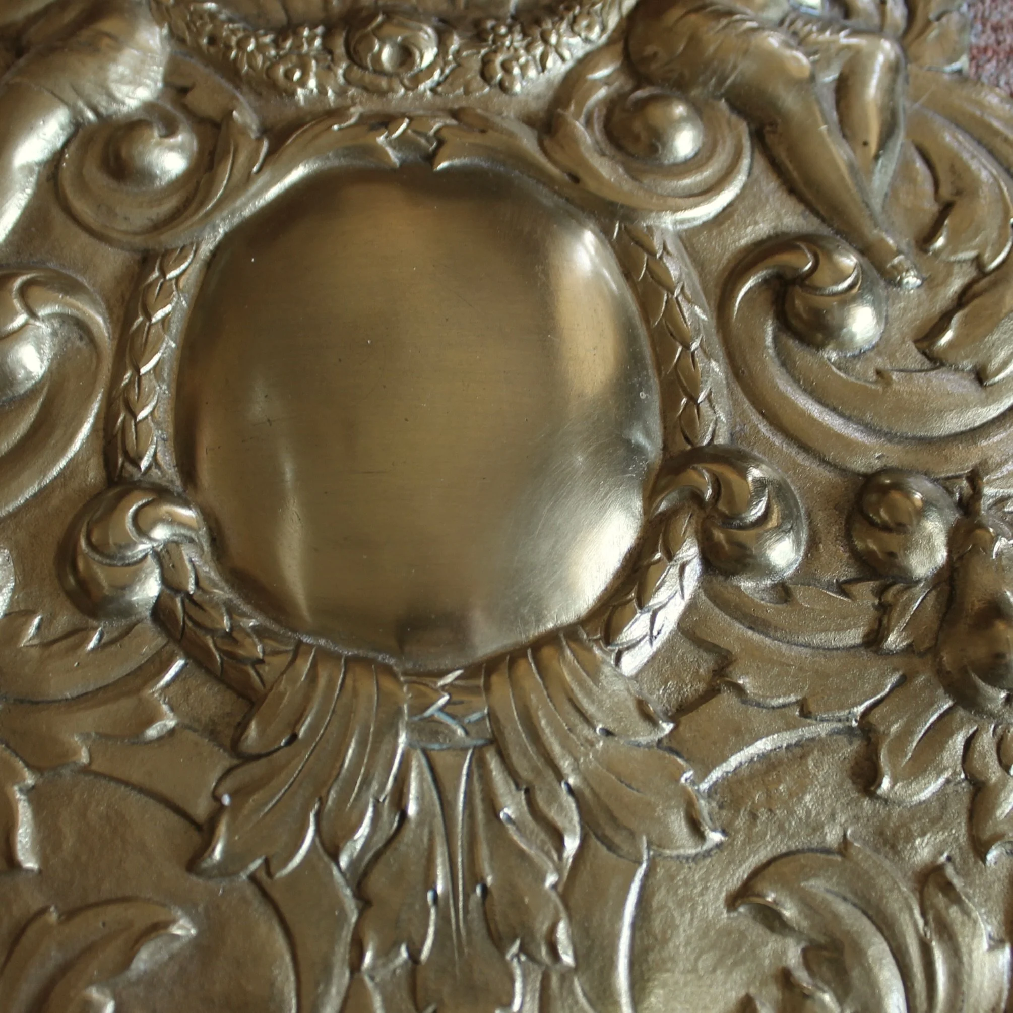 Continental Cast Brass Baroque Cartouche Sconce