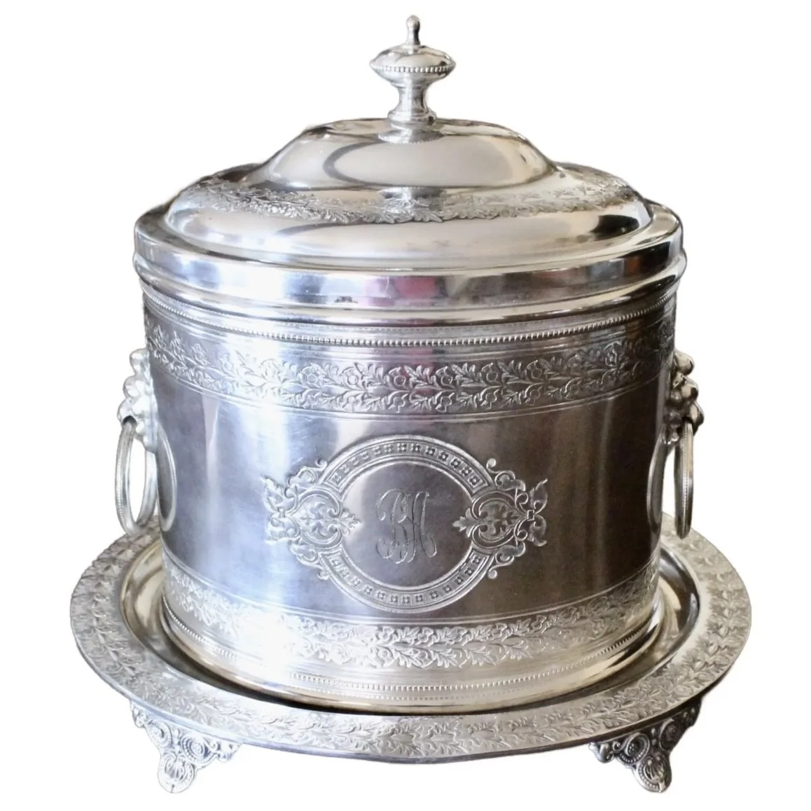 Large Silver Plate Biscuit Box Box, Mappin & Webb