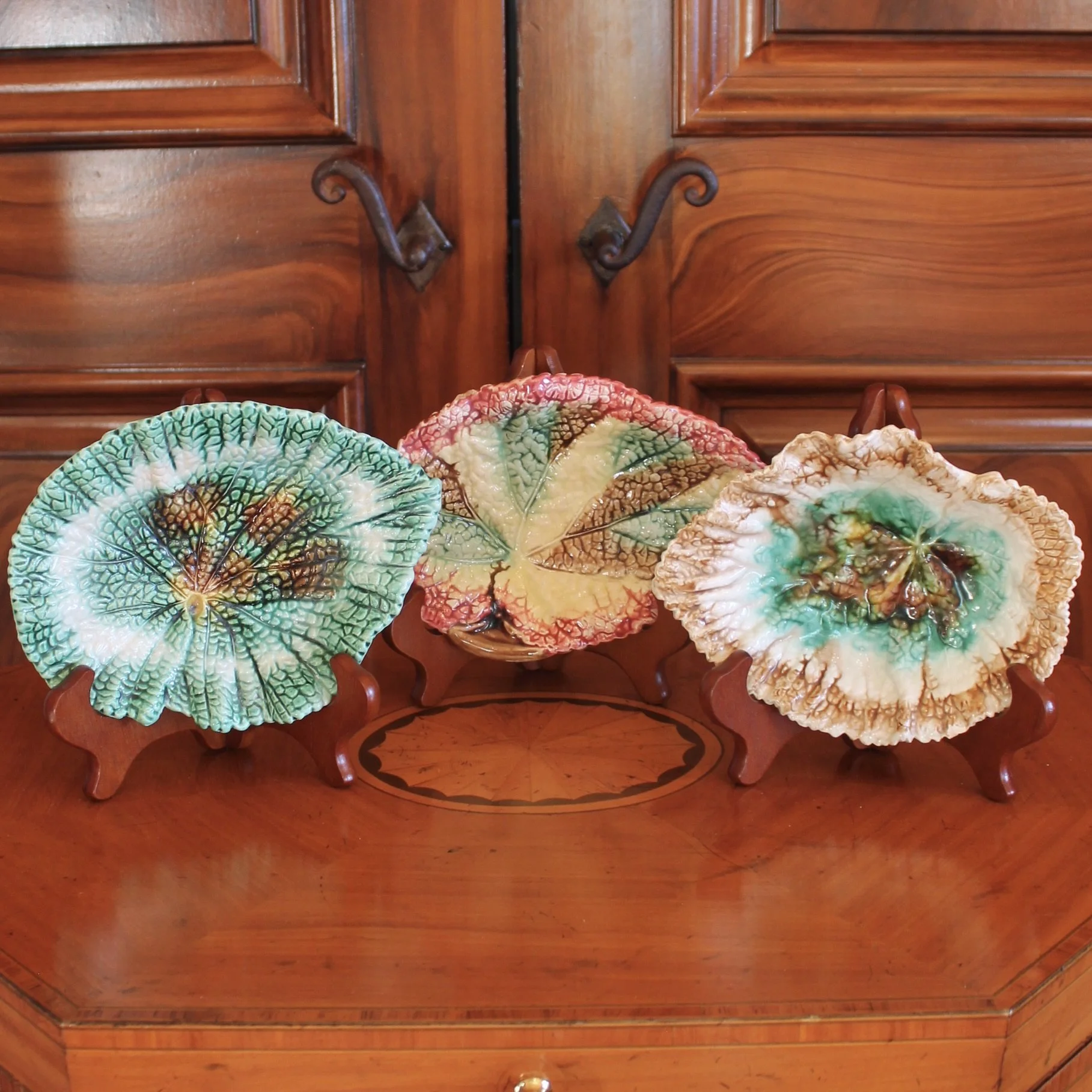 English Begonia Leaf Majolica