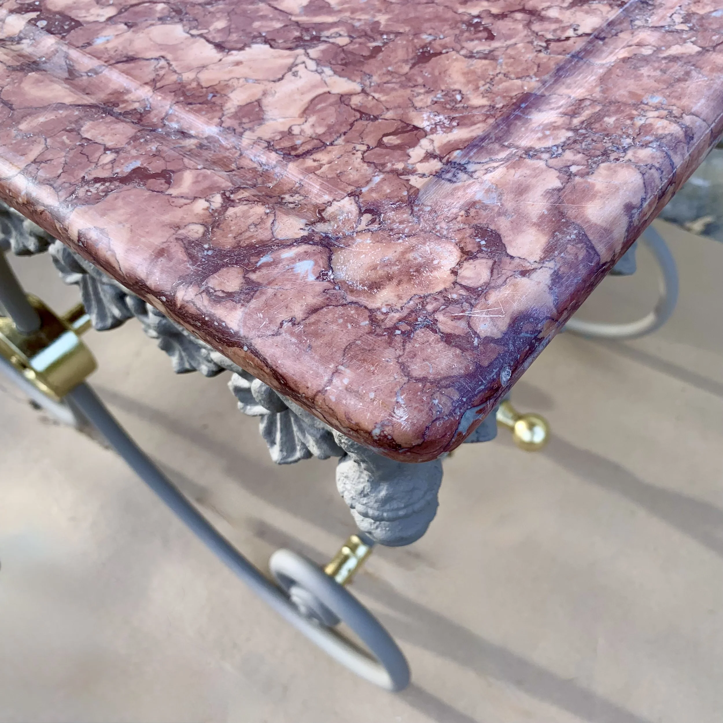 Antique French Marble Topped Pastry Table