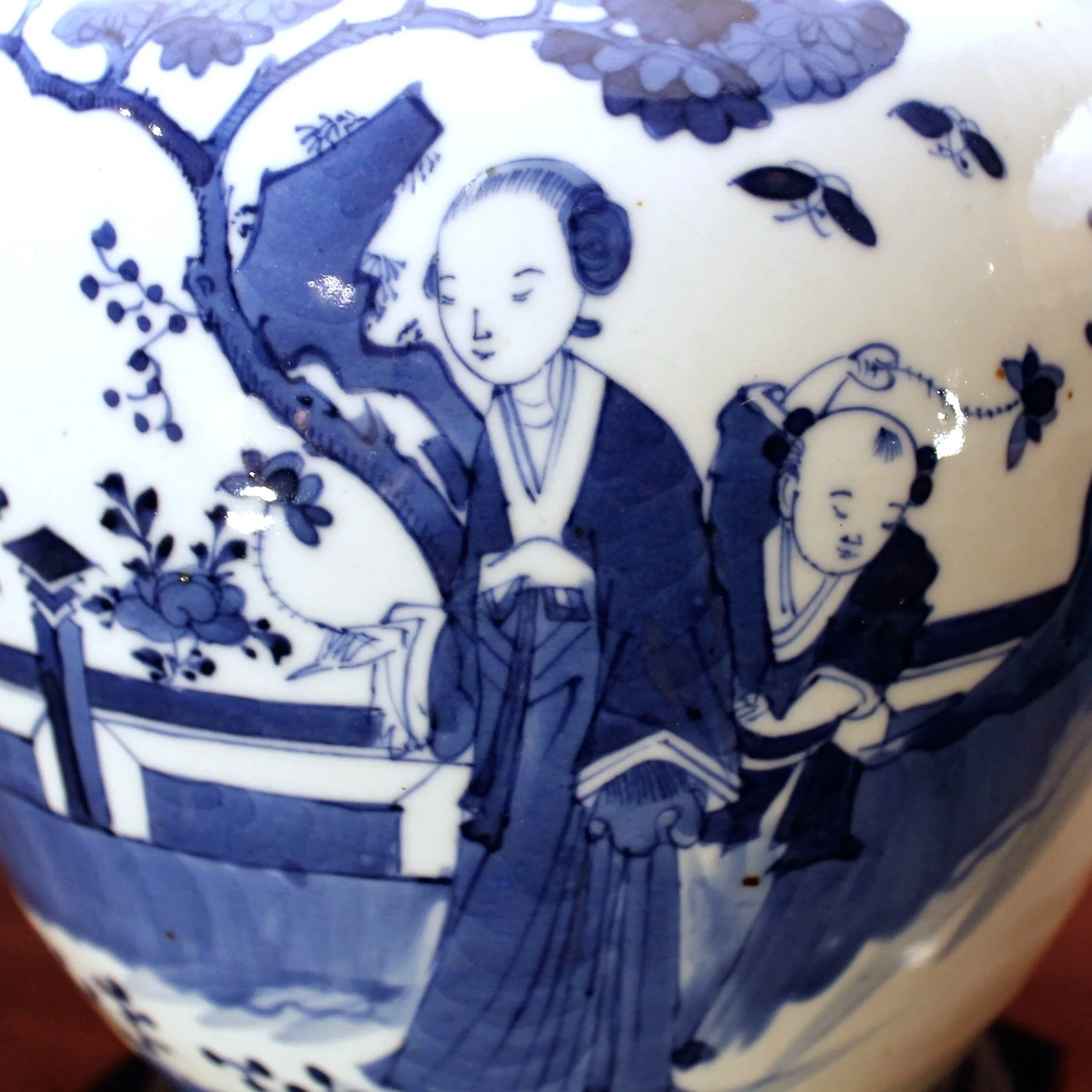 Pair of Chinese Blue and White kangxi Decorated Ginger Jar Lamps