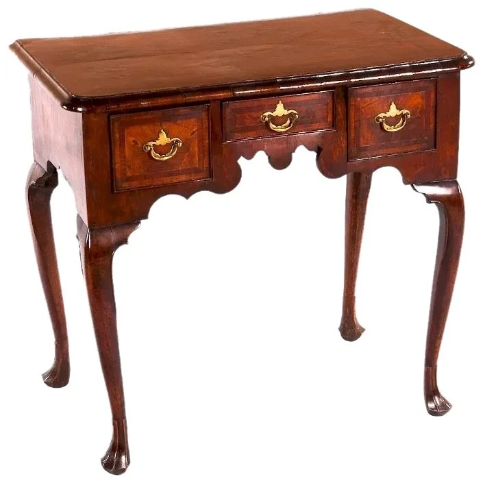 Early-George-Georgian-II-Period-Inlaid-Walnut-Lowboy-Side-Table