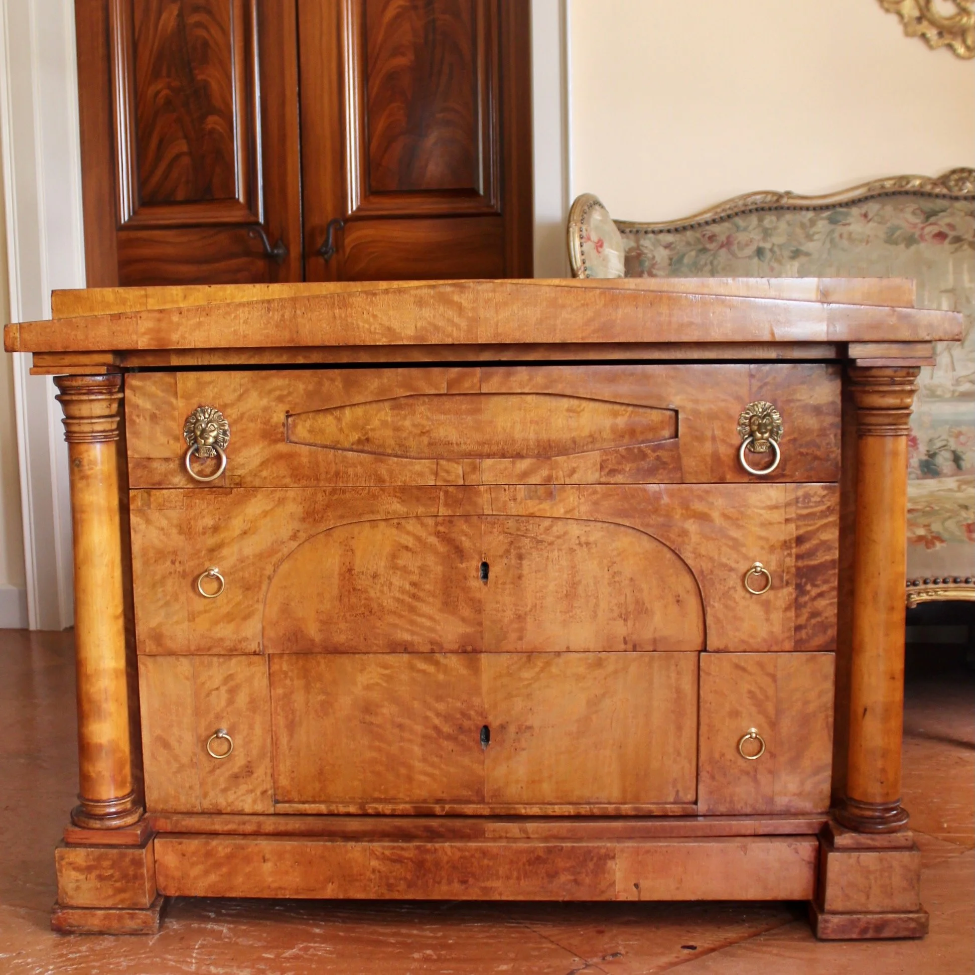 Biedermeier-Birch-Commode-Chest-of-Drawers (2)-front