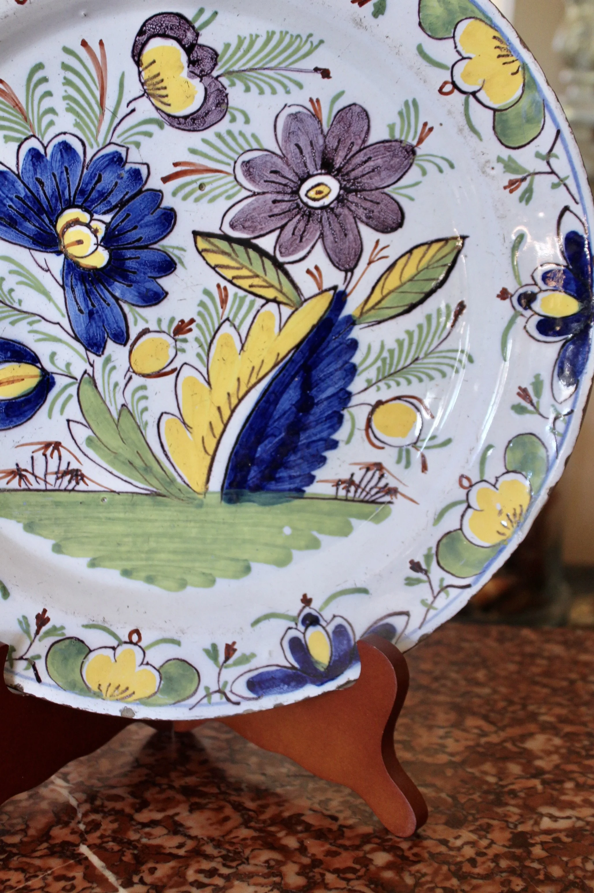 Polychrome 18th century Delft Plates