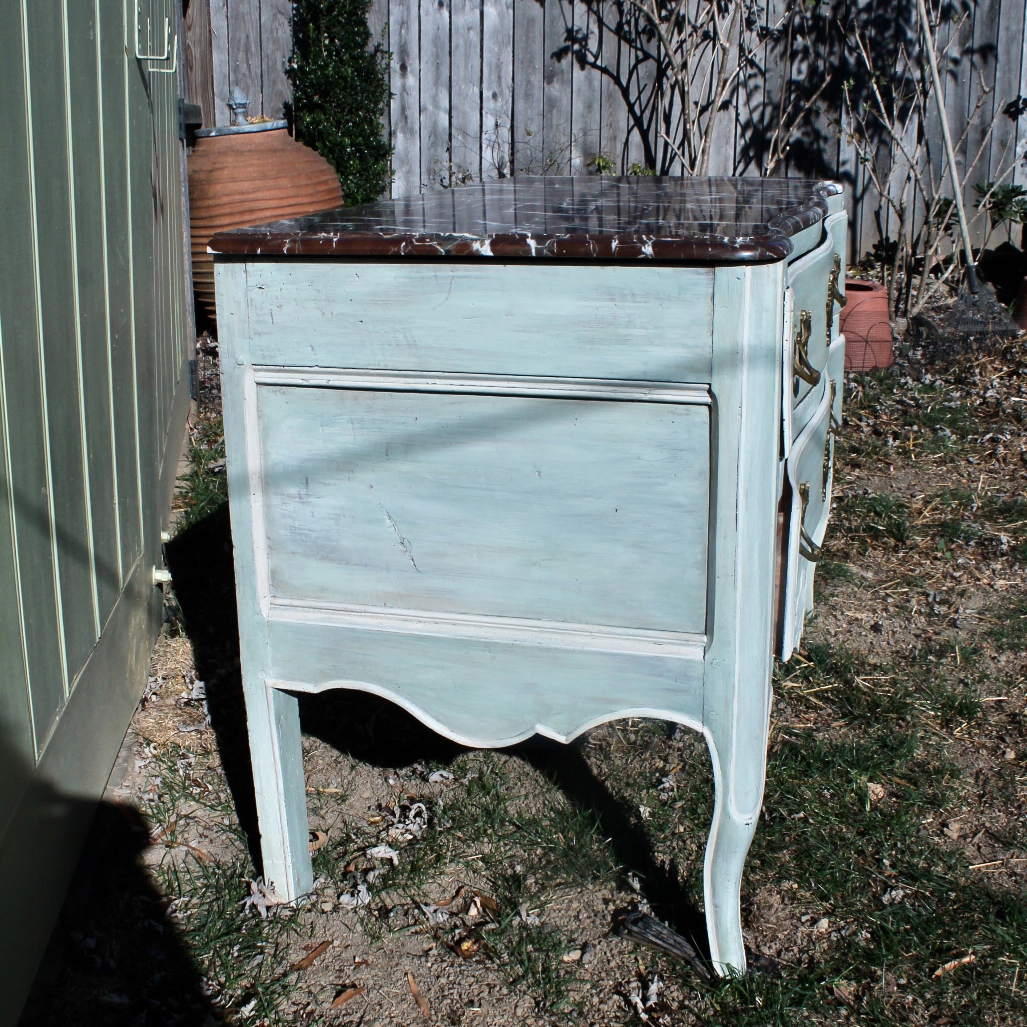 Louis-XV Period-Provincial-Commode-in-Celadon-Blue-Paint (9)-side