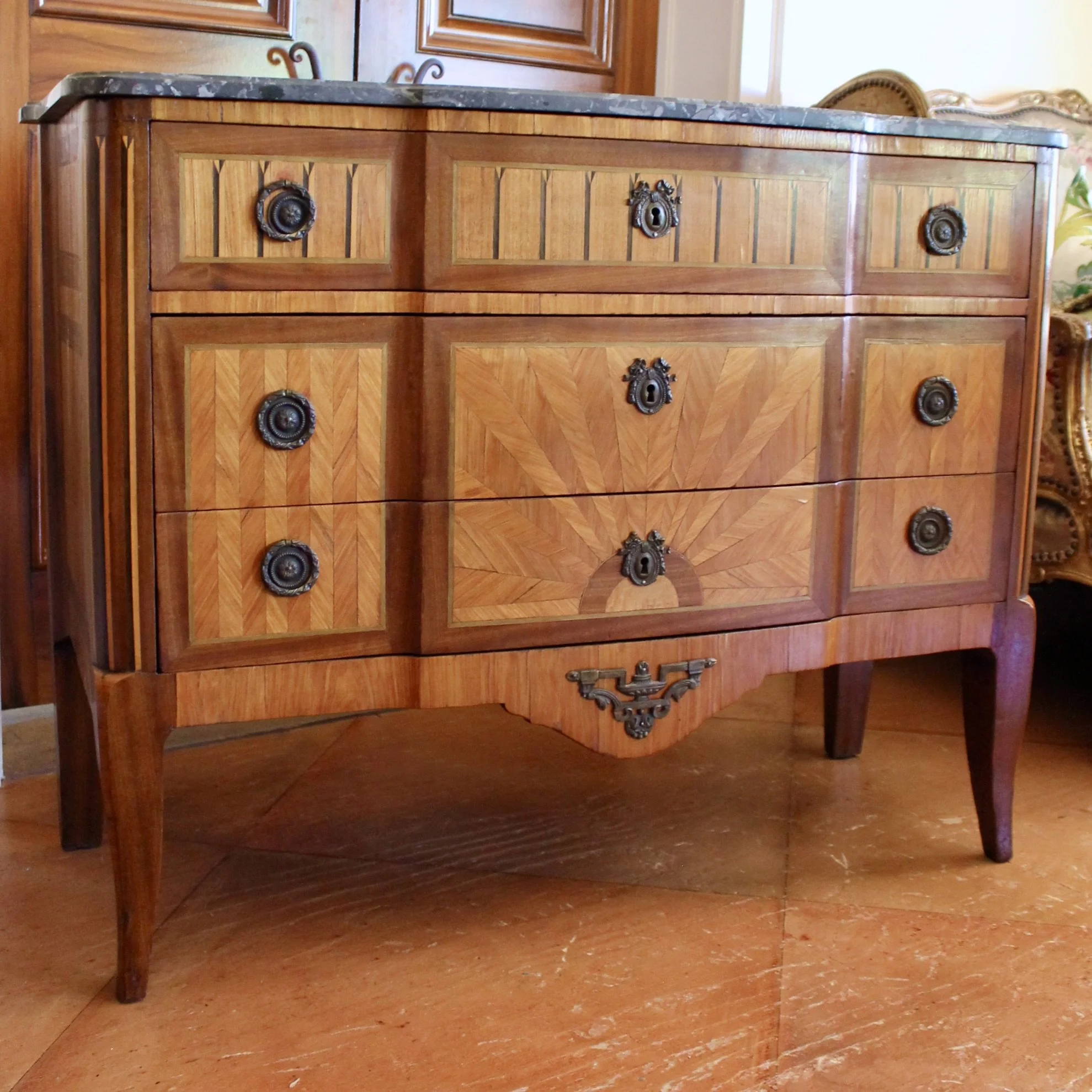 french-transitional-marquetry-commode-with-dark-grey-breche-sainte-anne-marble-top
