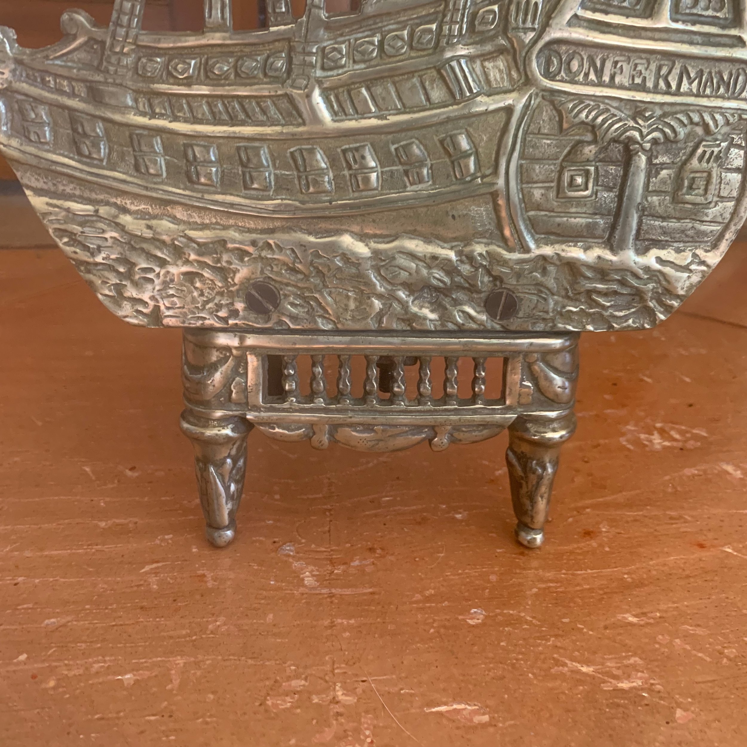 Antique-Brass-Spanish-Galleon-Ship-Andirons (7)-detail