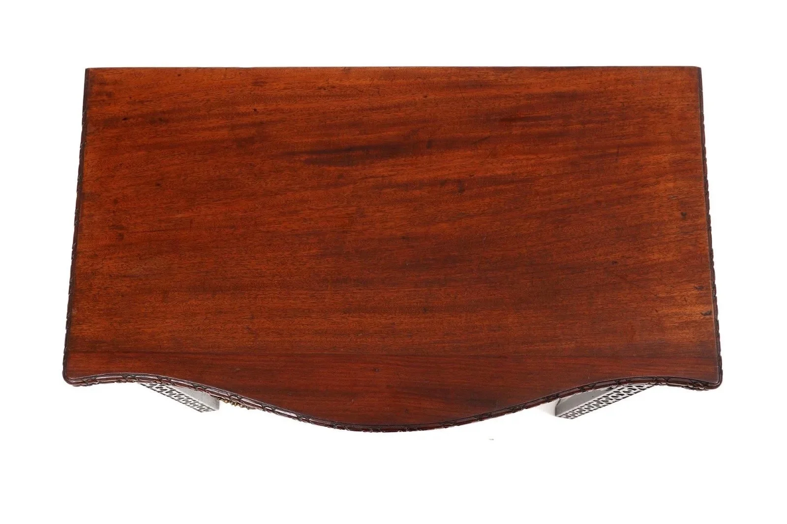George-III-Georgian-Serpentine-Table-With-Chinese-Chippendale-Fret-Legs-18th-Century-top