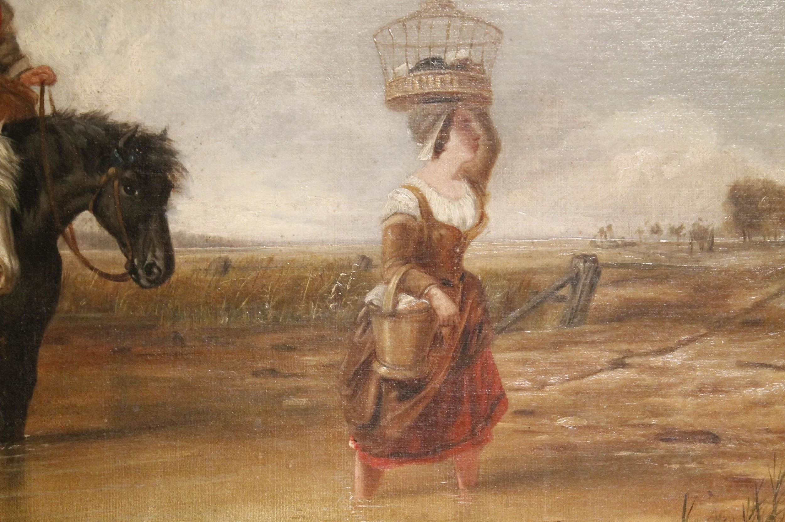 English Landscape Painting with Horses, after Callcott