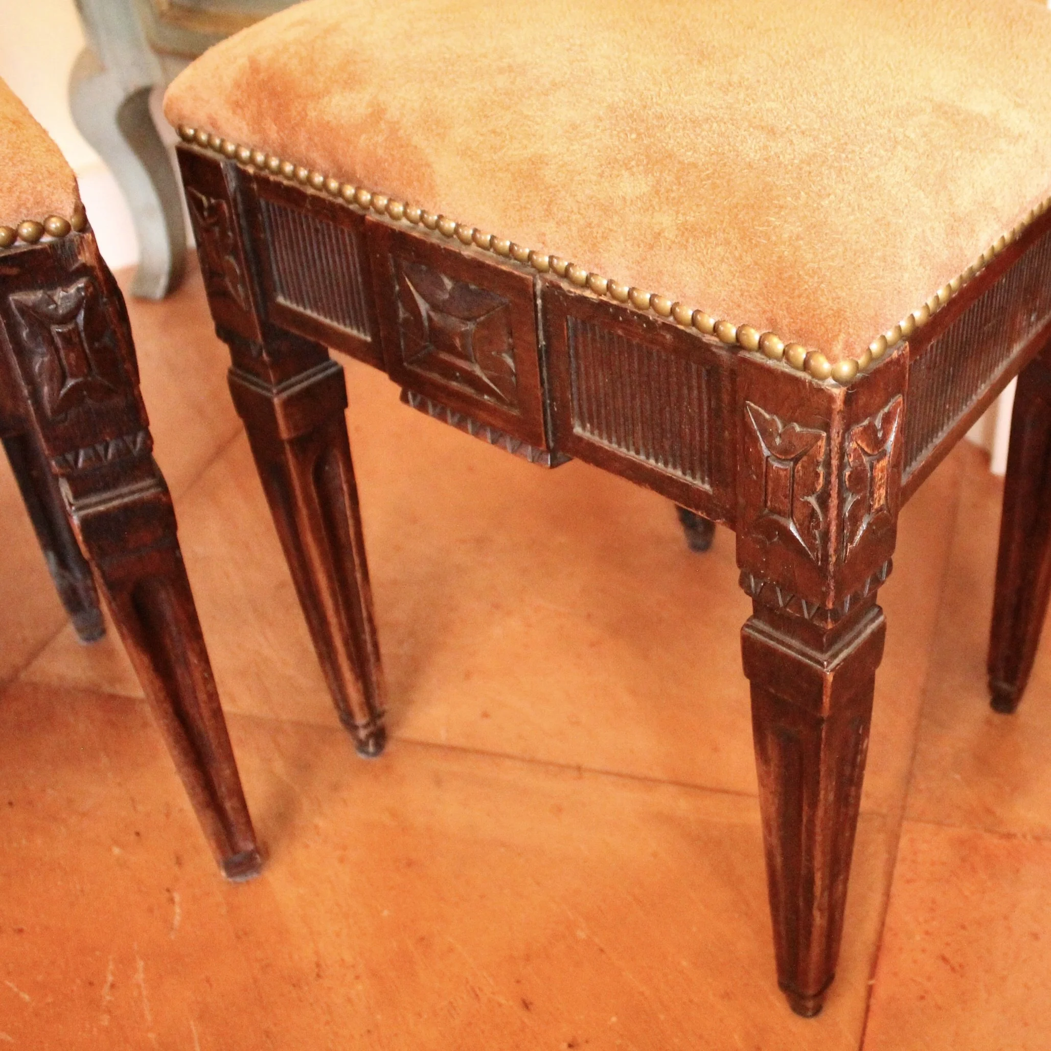 Pair of Swedish Neoclassical Gustavian Hall Chairs