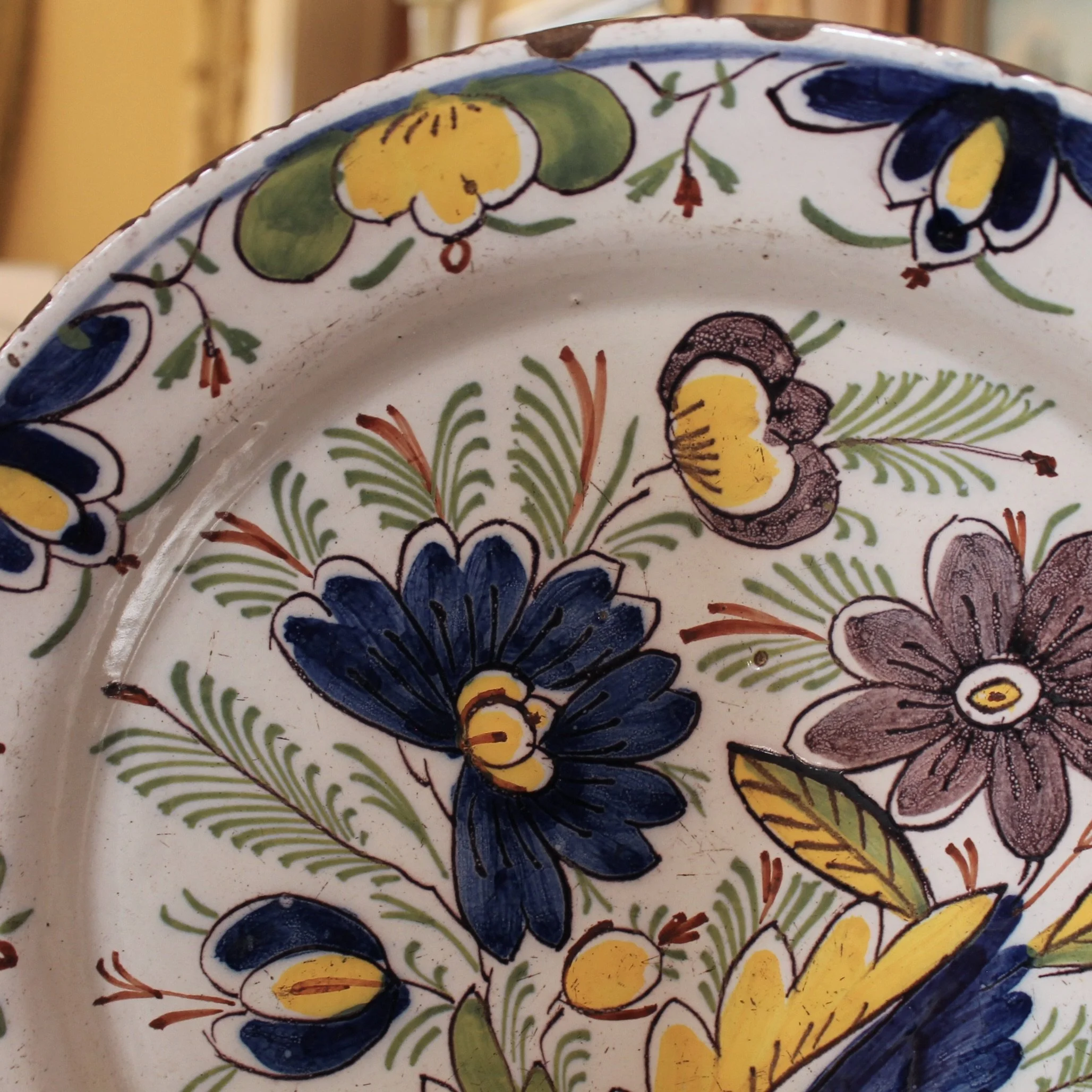 Polychrome 18th century Delft Plates