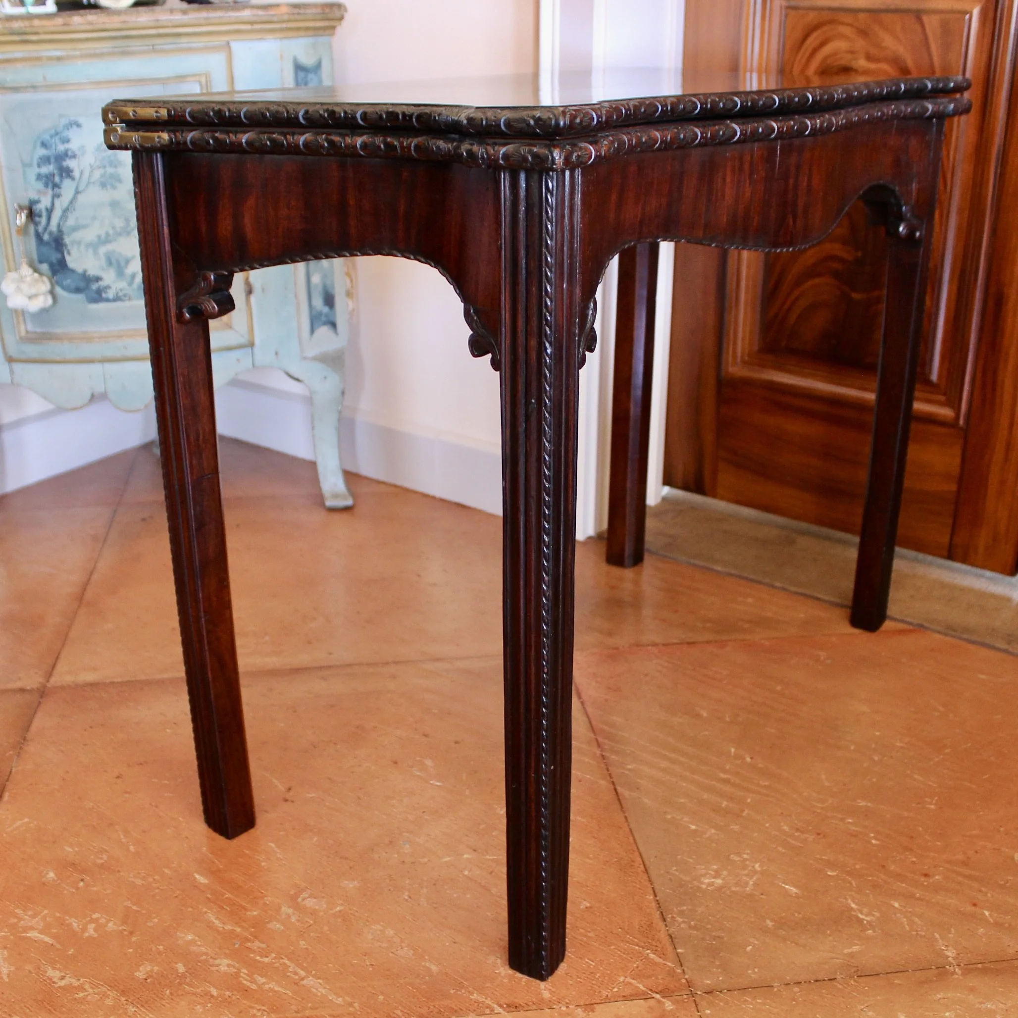 Georgian Irish Mahogany Gamer Table Side table