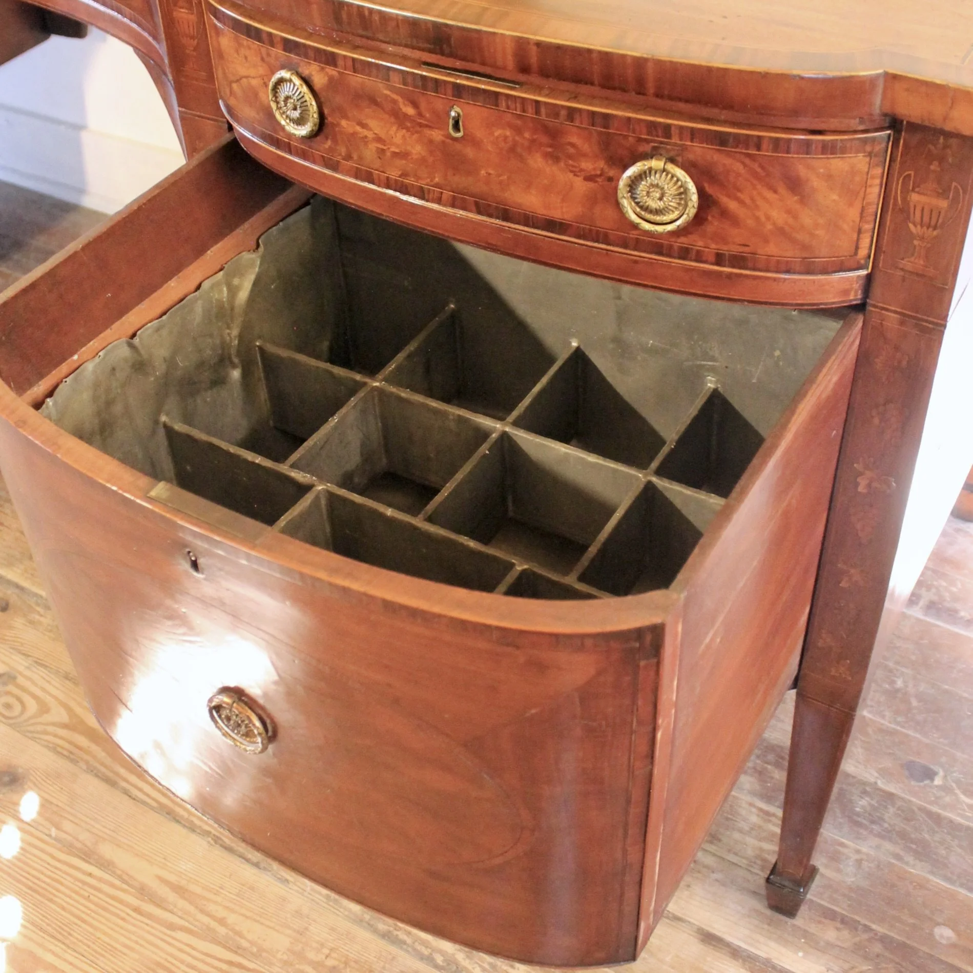 Large Georgian George III Inlaid Mahogany Sideboard