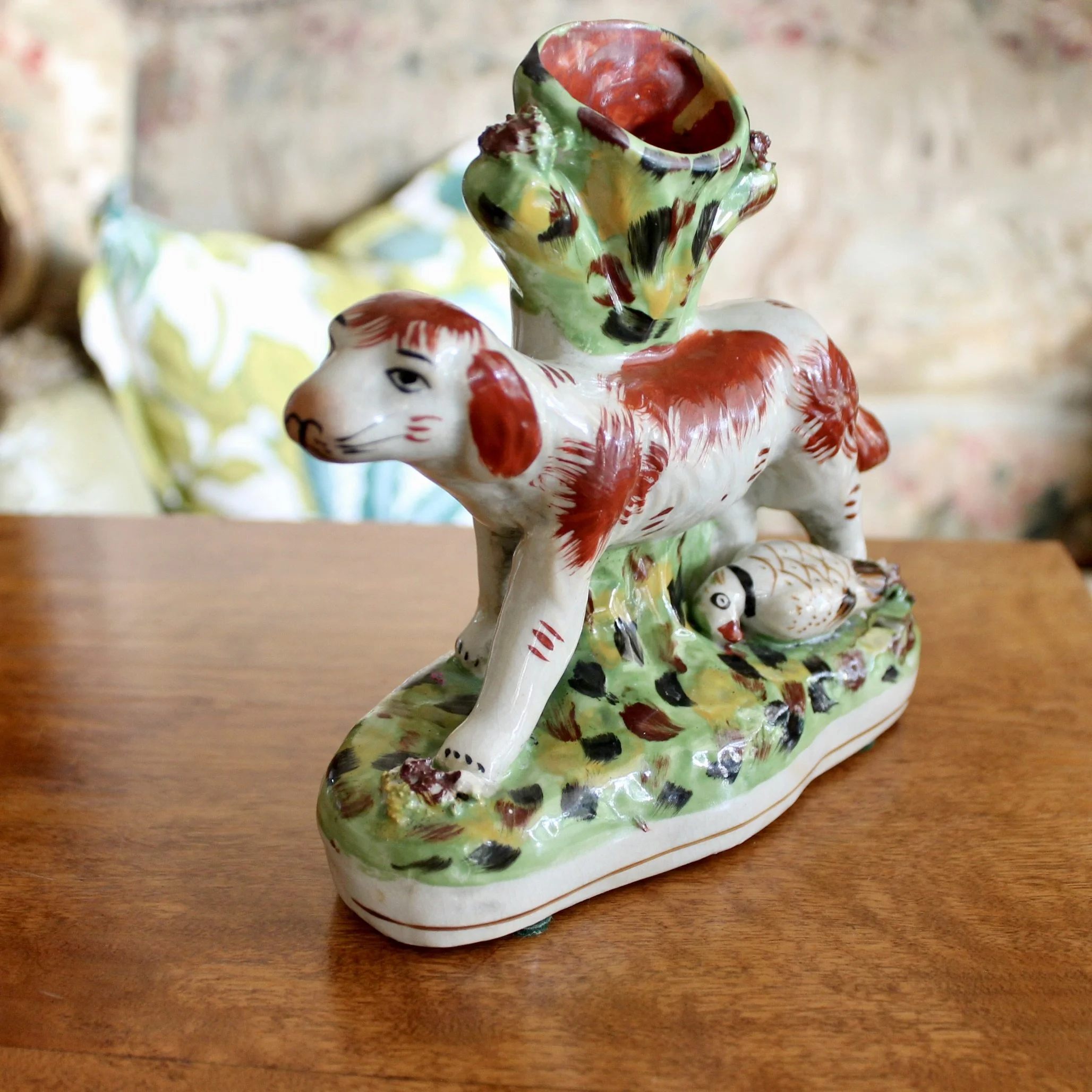 antique Staffordshire Bird Dogs