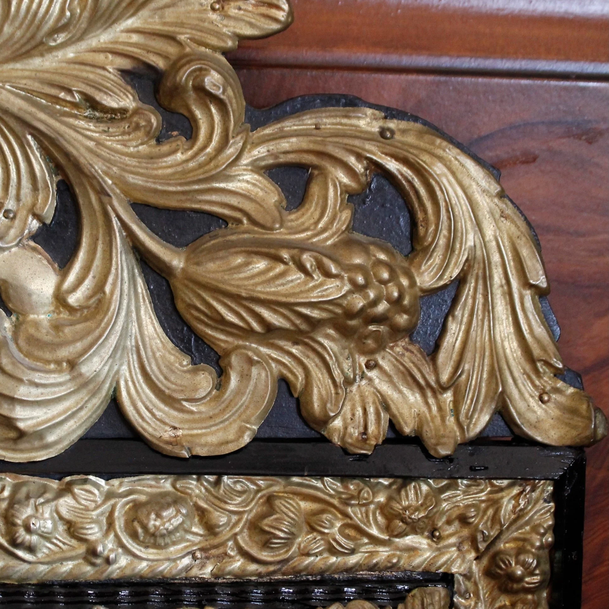 Dutch-Baroque-Style-Cushion-Mirror-With-Gilt-Brass-Repoussé -Mounts (4)-top