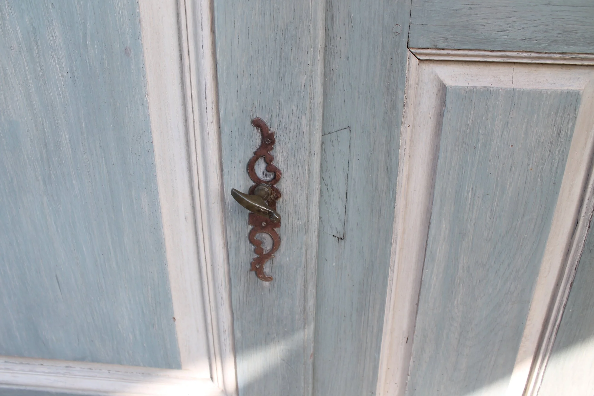 French Provincial Blue Painted Sideboard Buffet