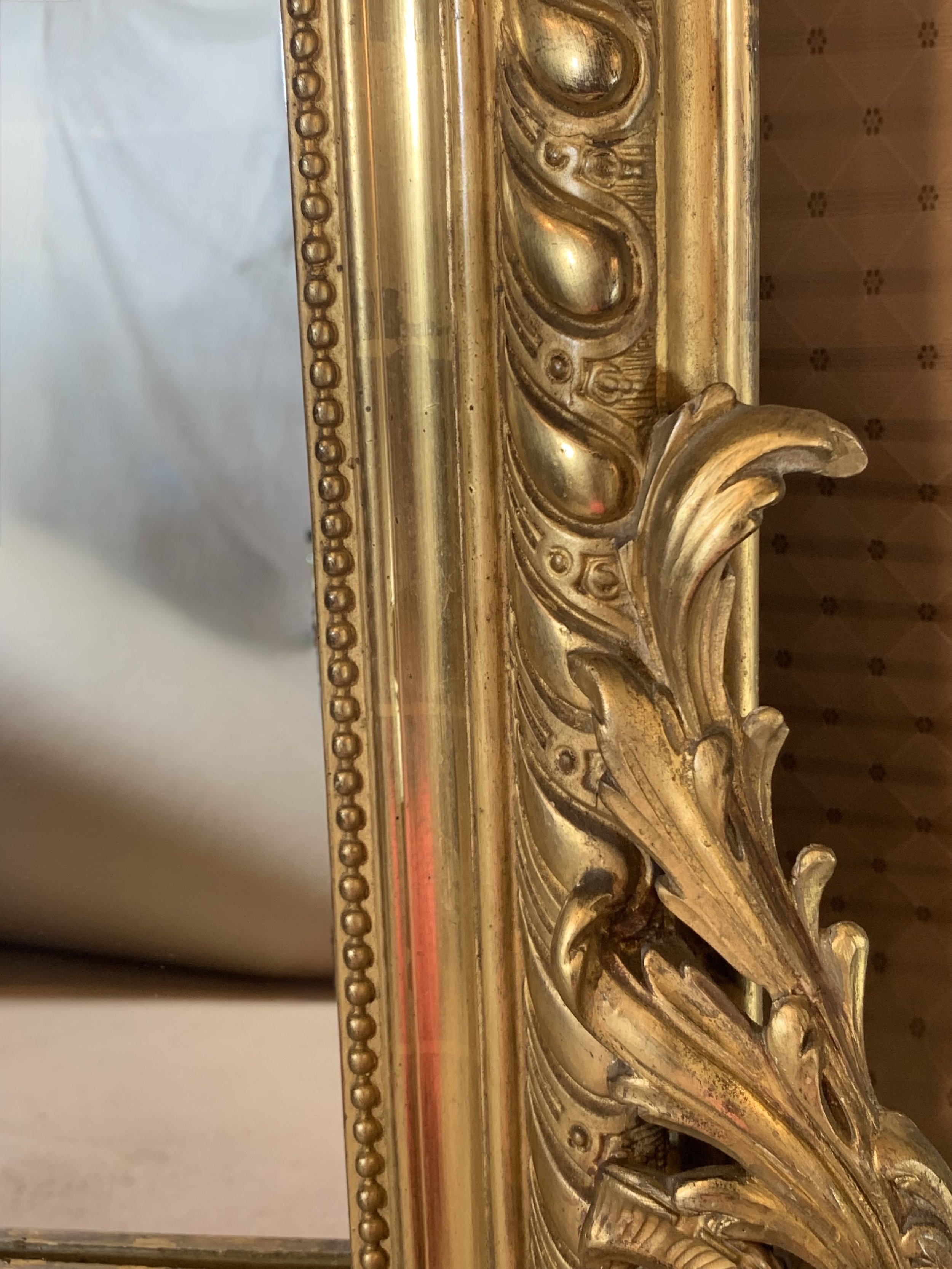 Louis Phillipe Giltwood Camel Back Rococo Crested Pier Mirror