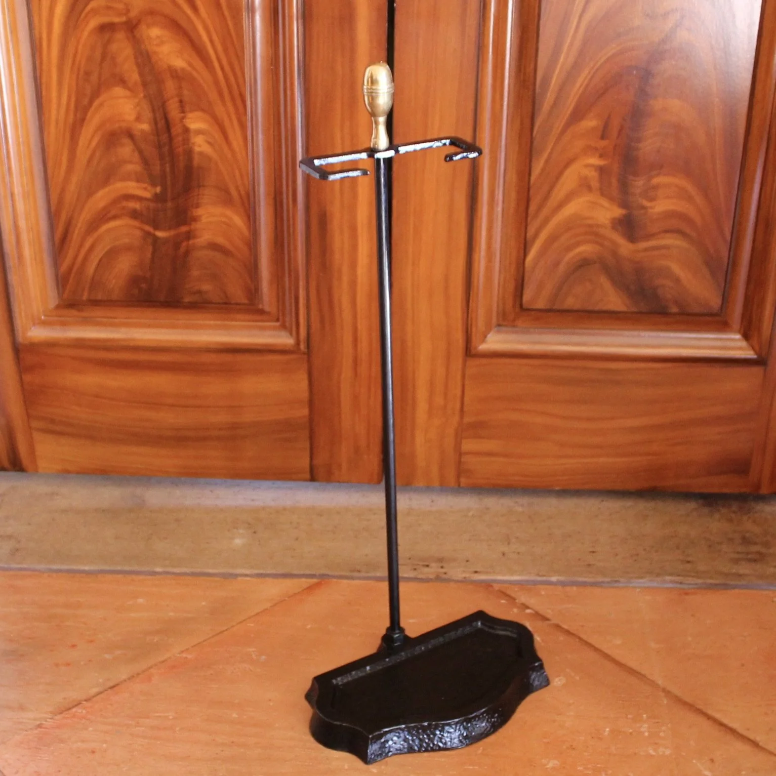 Cast Iron and Brass Antique Fire Tool Stand