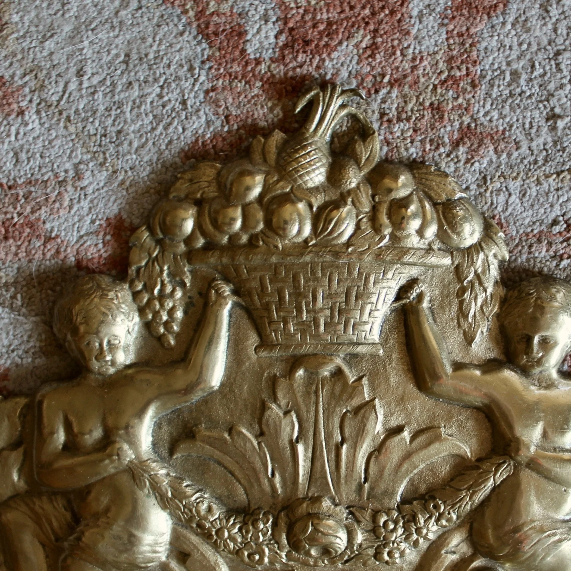 Continental Cast Brass Baroque Cartouche Sconce