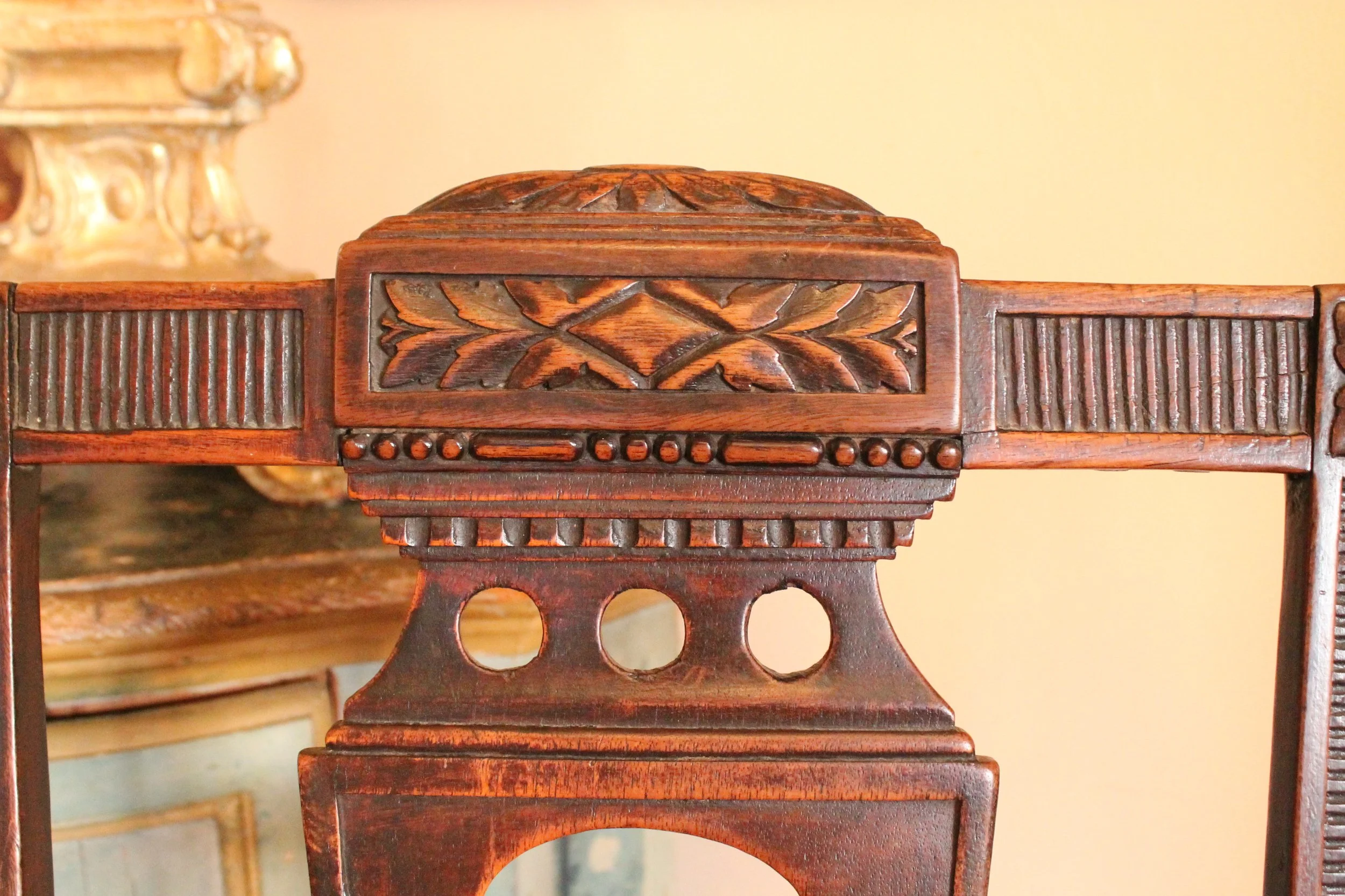 Pair of Swedish Neoclassical Gustavian Hall Chairs