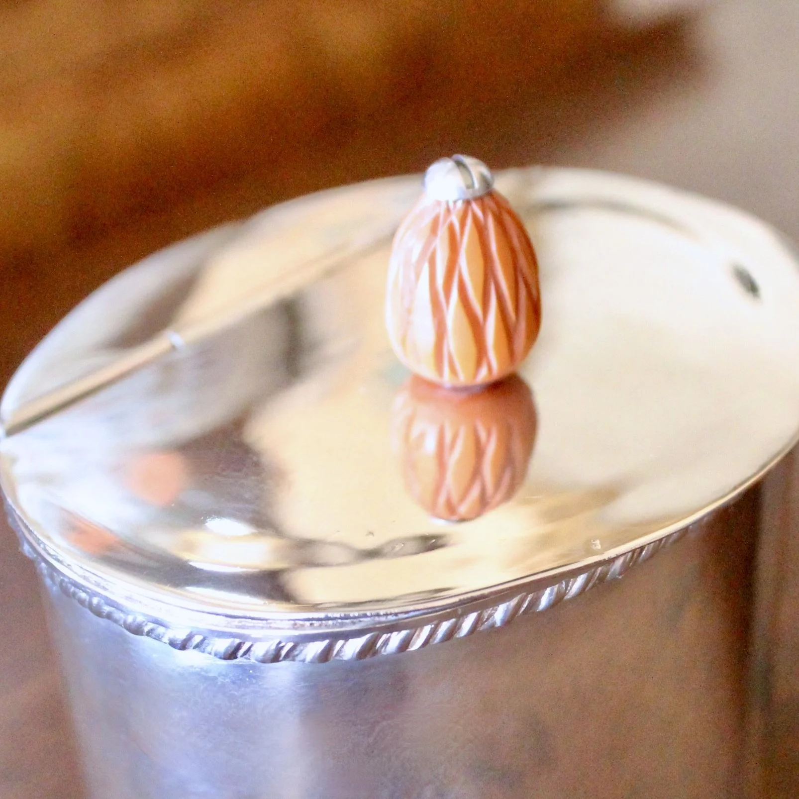 Oval Silver Plate Tea Caddy