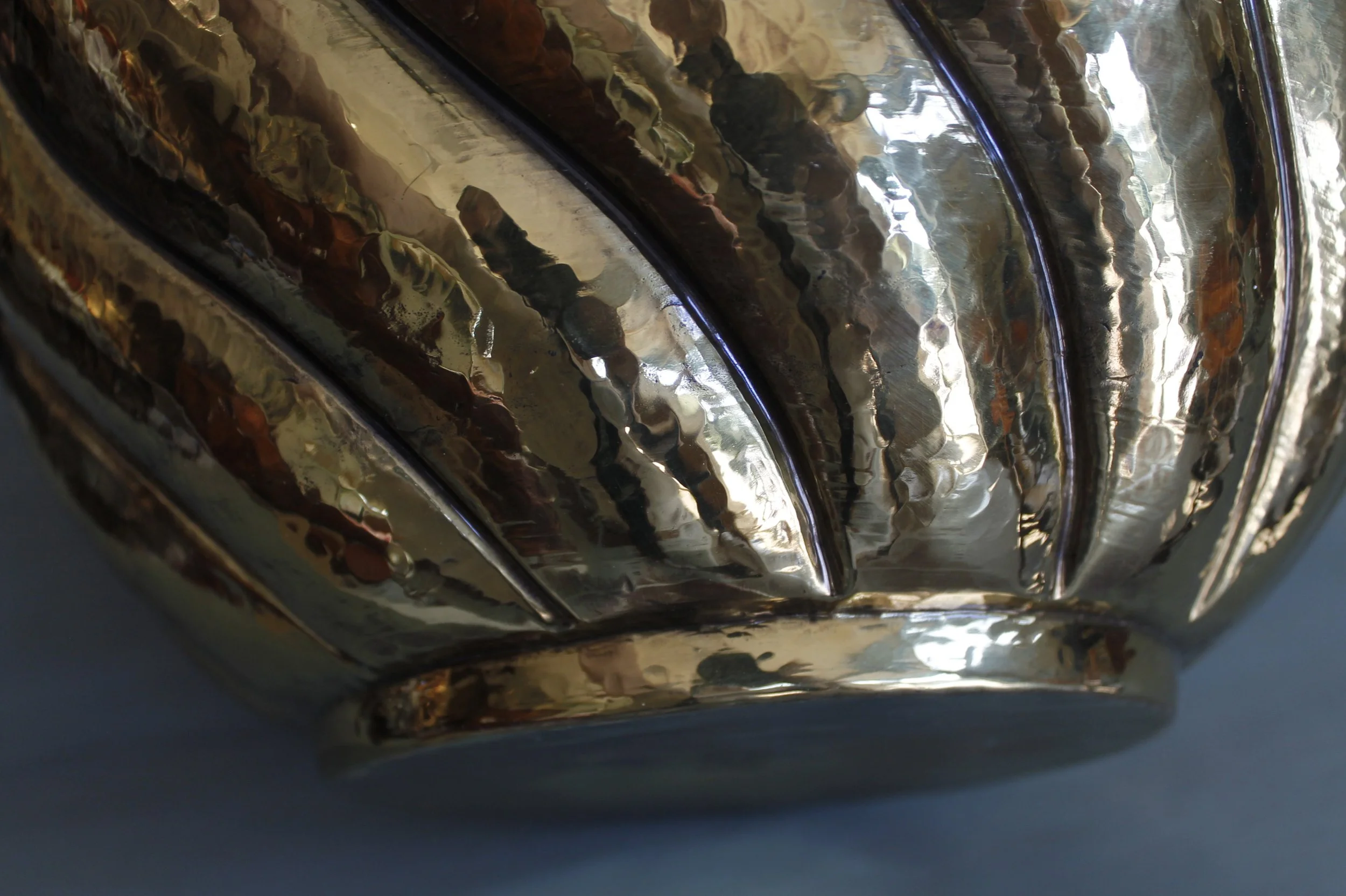 Large Baroque Brass Repousée Cachepot