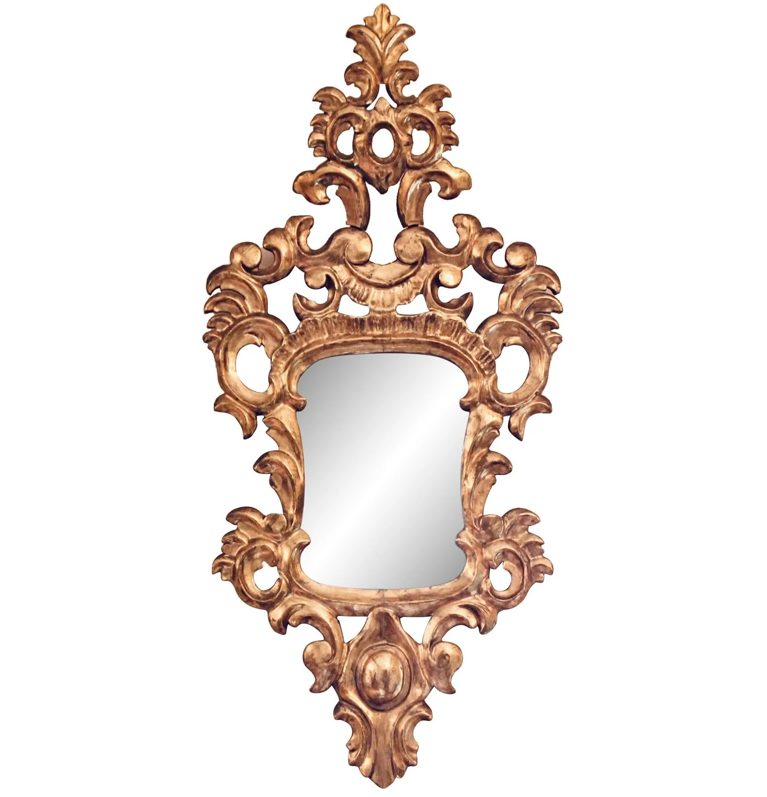 Italian Giltwood Carved Baroque Style Mirror