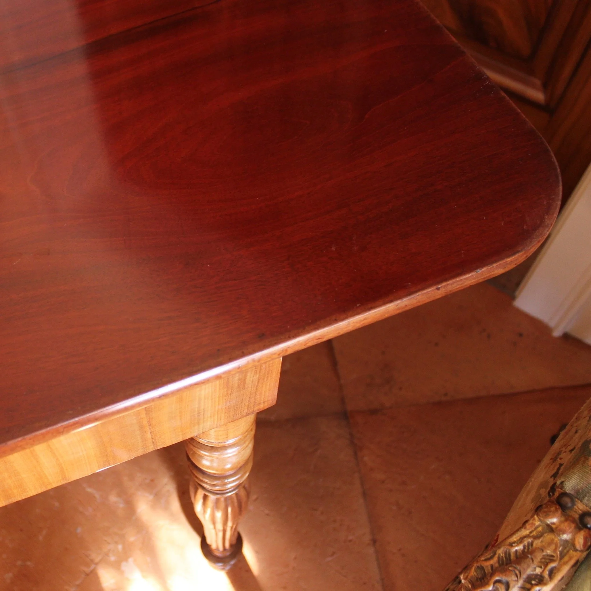 French-Faux-Marble-Top-Painted-Mahogany-Console-Table-Game-Table-open