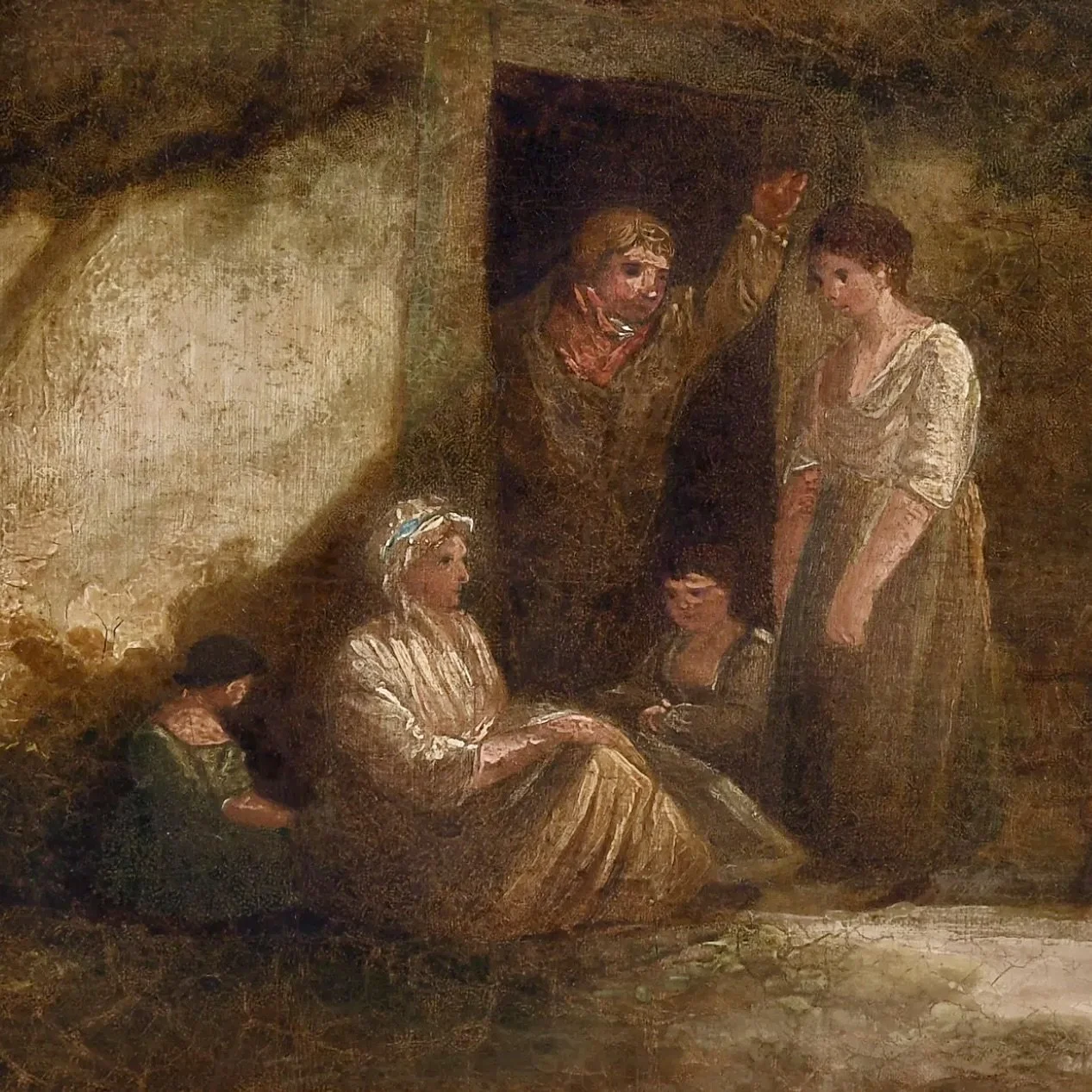 Large Oil on Canvas Landscape Attributed to George Morland