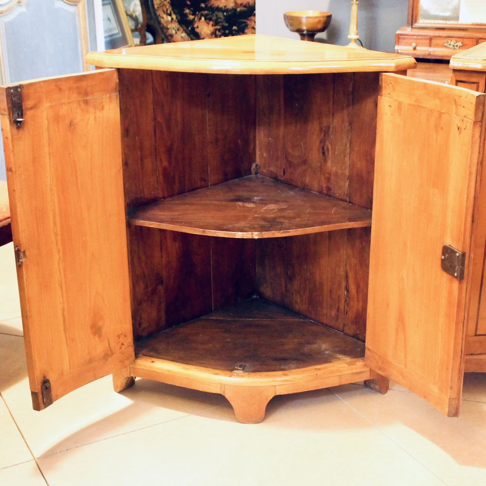 Pair of Directoire Biedermeier Corner Cabinets