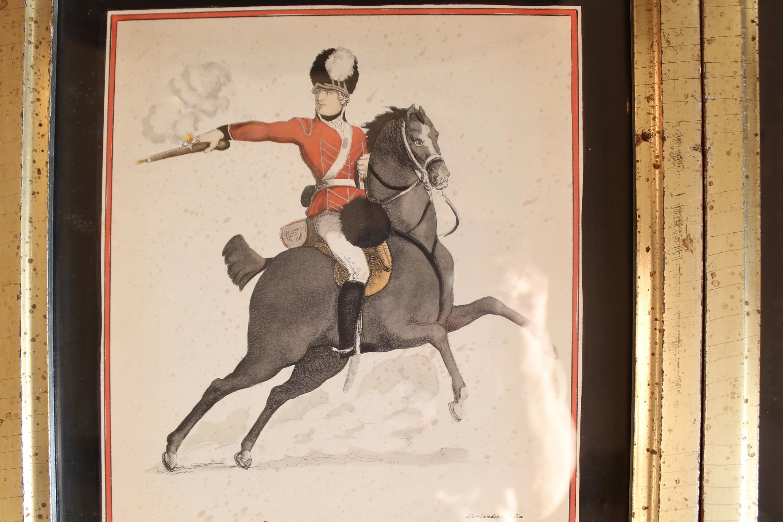 Set of Six Hand Colored Cavalry Prints by Thomas Rowlandson